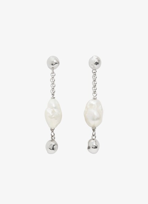 Pearl Earrings in mother of pearl and brass - maison-alaia.com