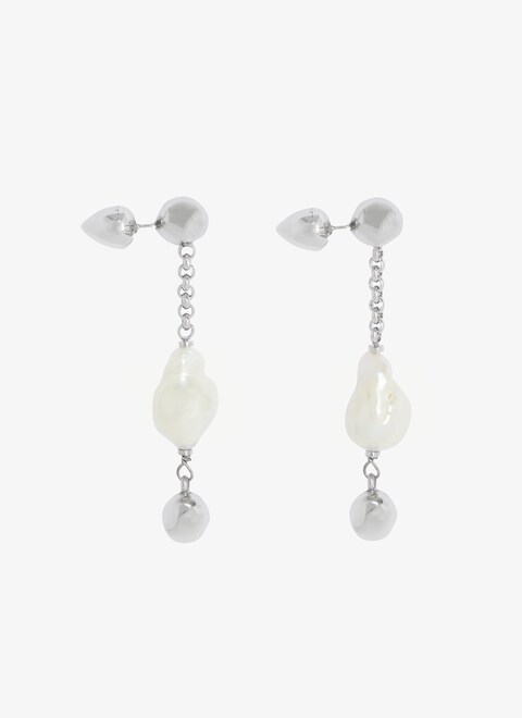 Pearl Earrings in mother of pearl and brass - maison-alaia.com