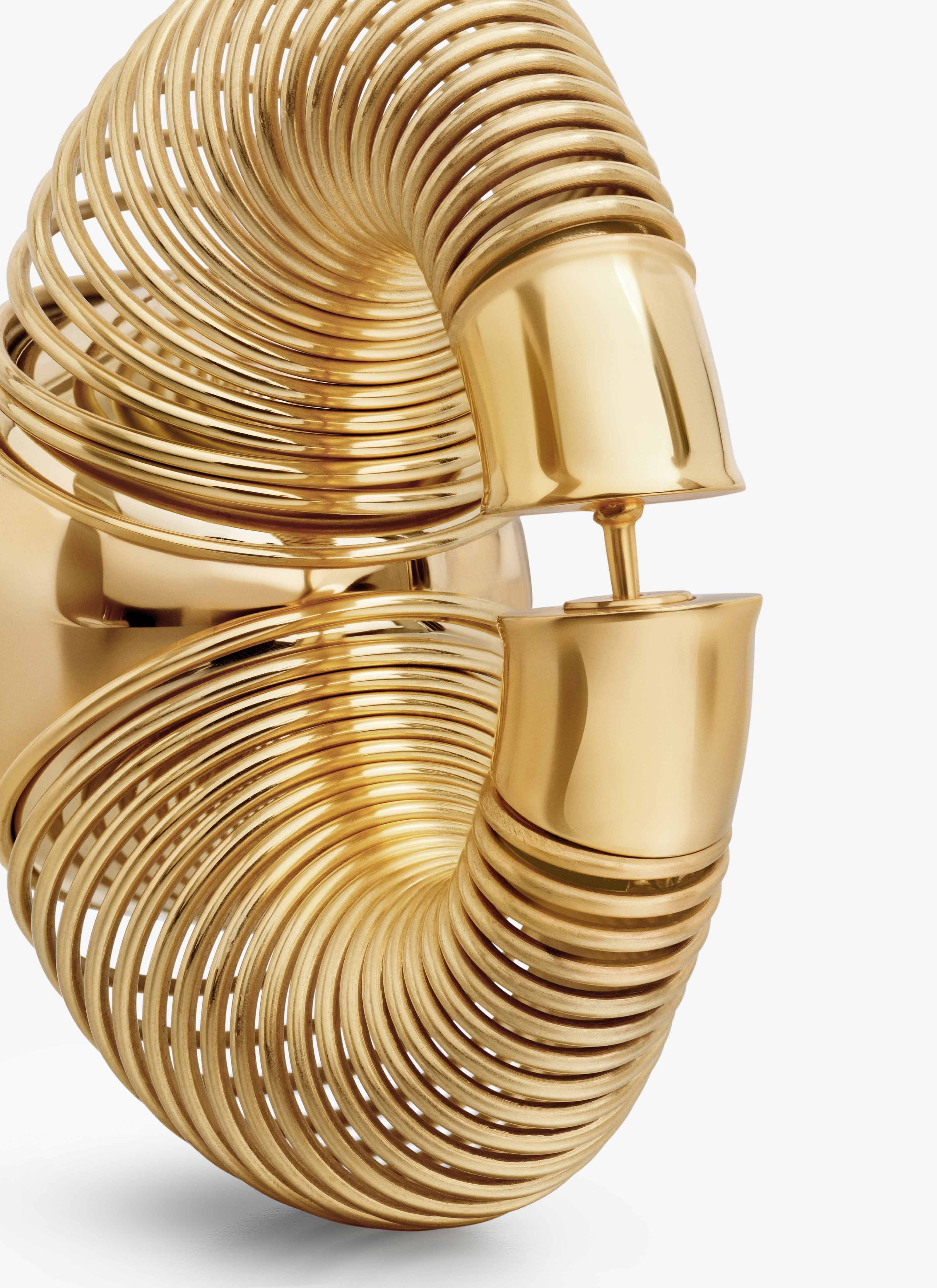 ALAÏA GOLD SPIRAL SPHERE EARRINGS