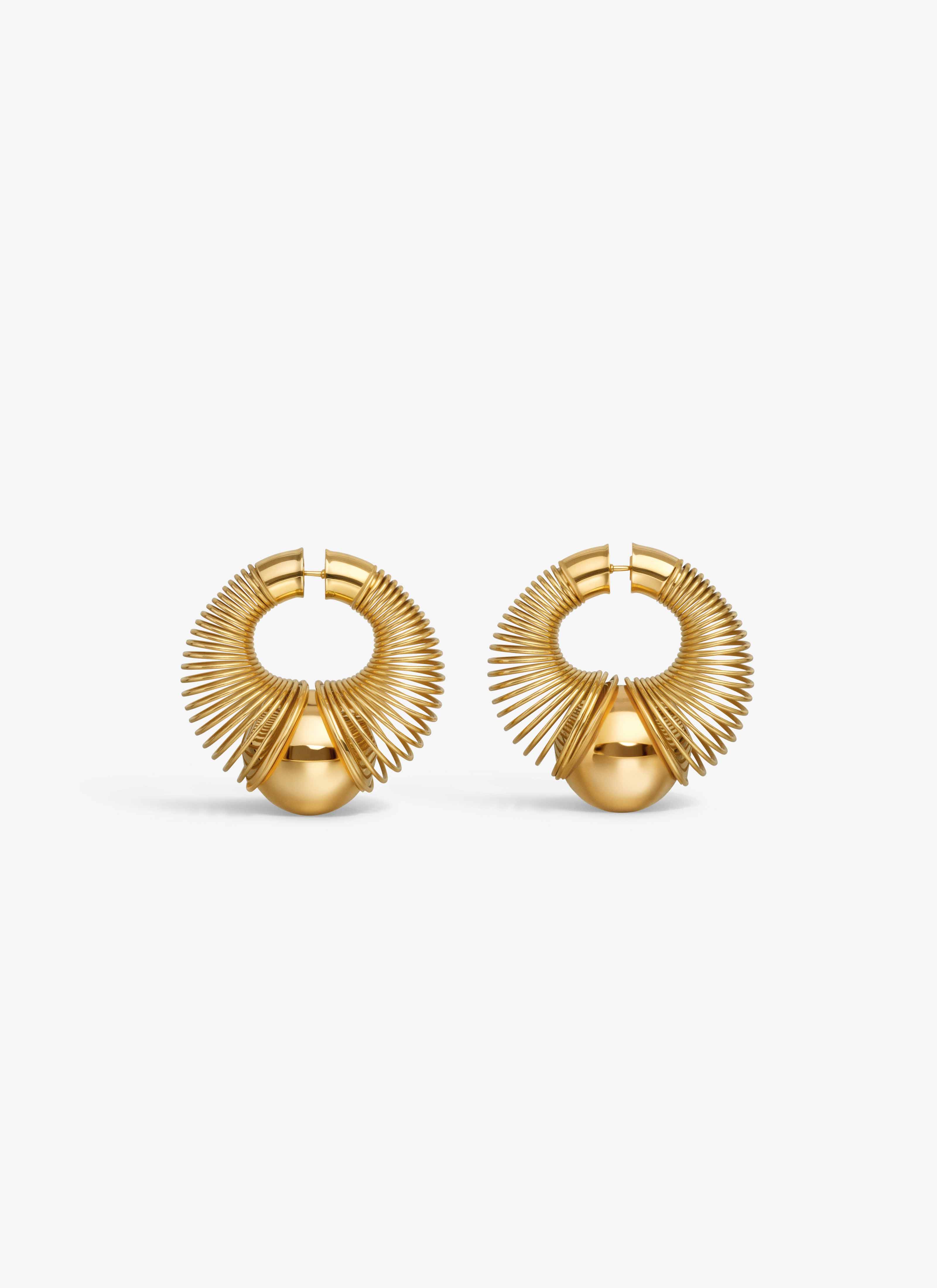 ALAÏA GOLD SPIRAL SPHERE EARRINGS