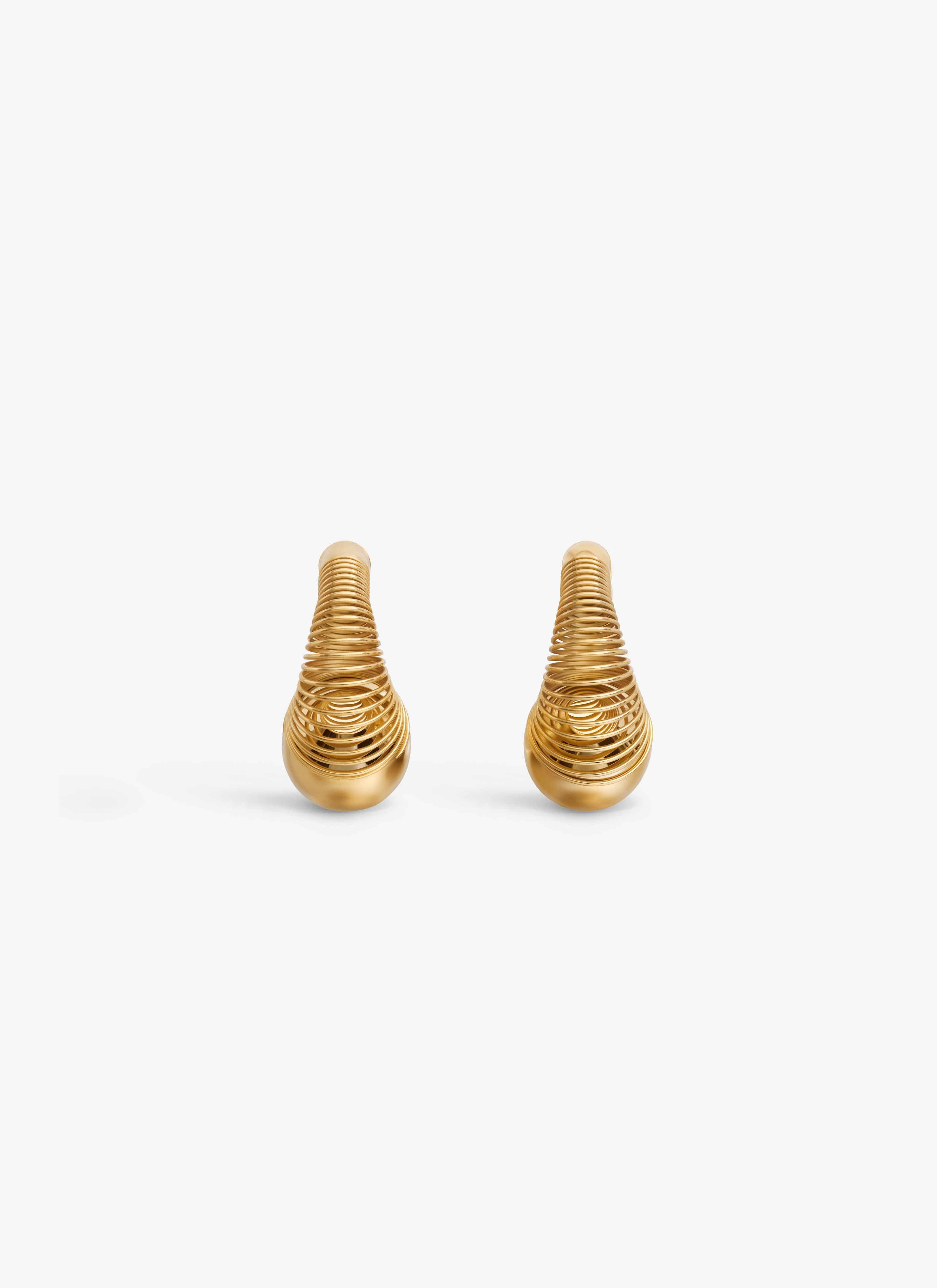 ALAÏA GOLD SPIRAL SPHERE EARRINGS