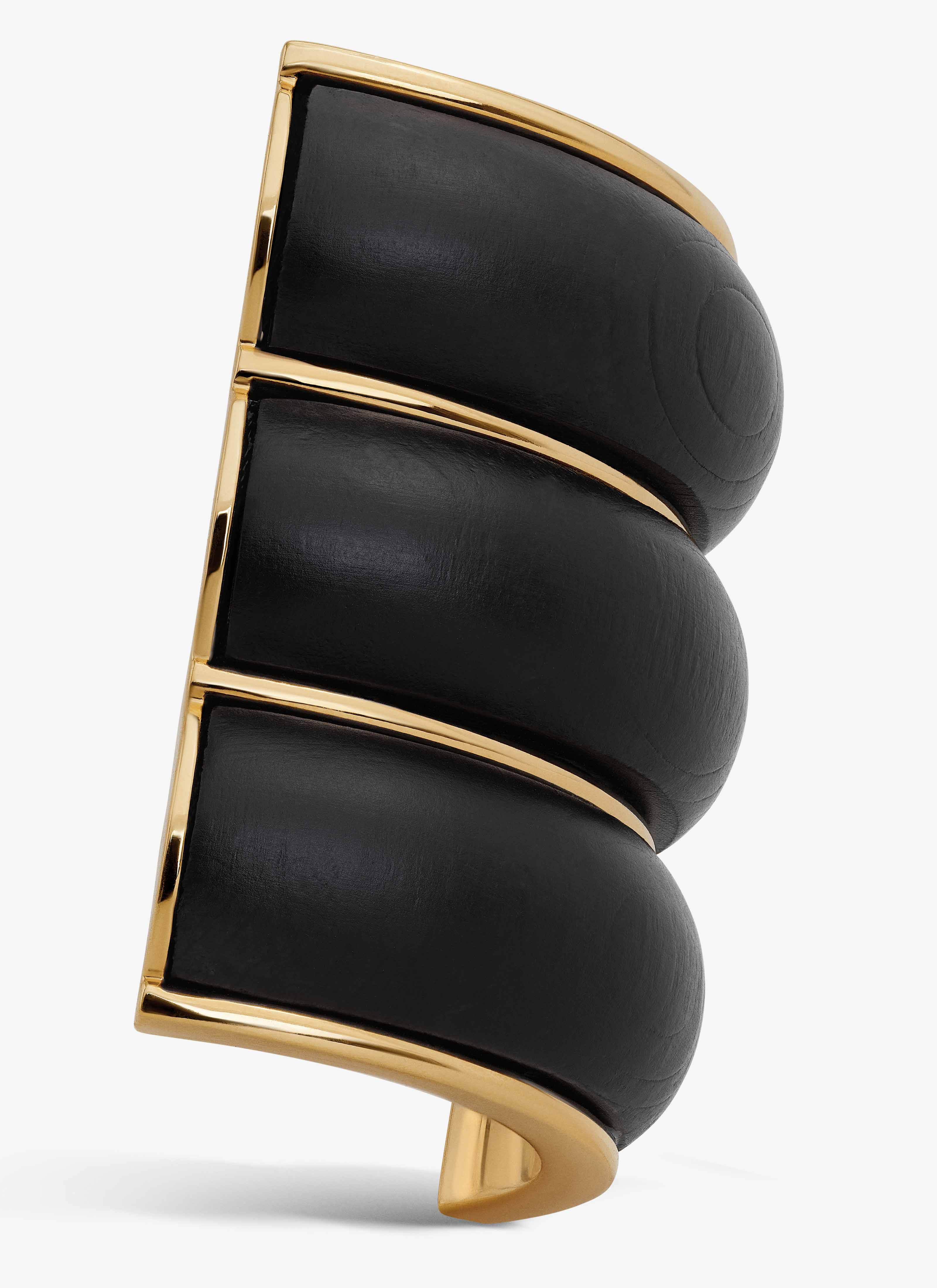ALAÏA BROWN BUMPER CLIP EARRINGS