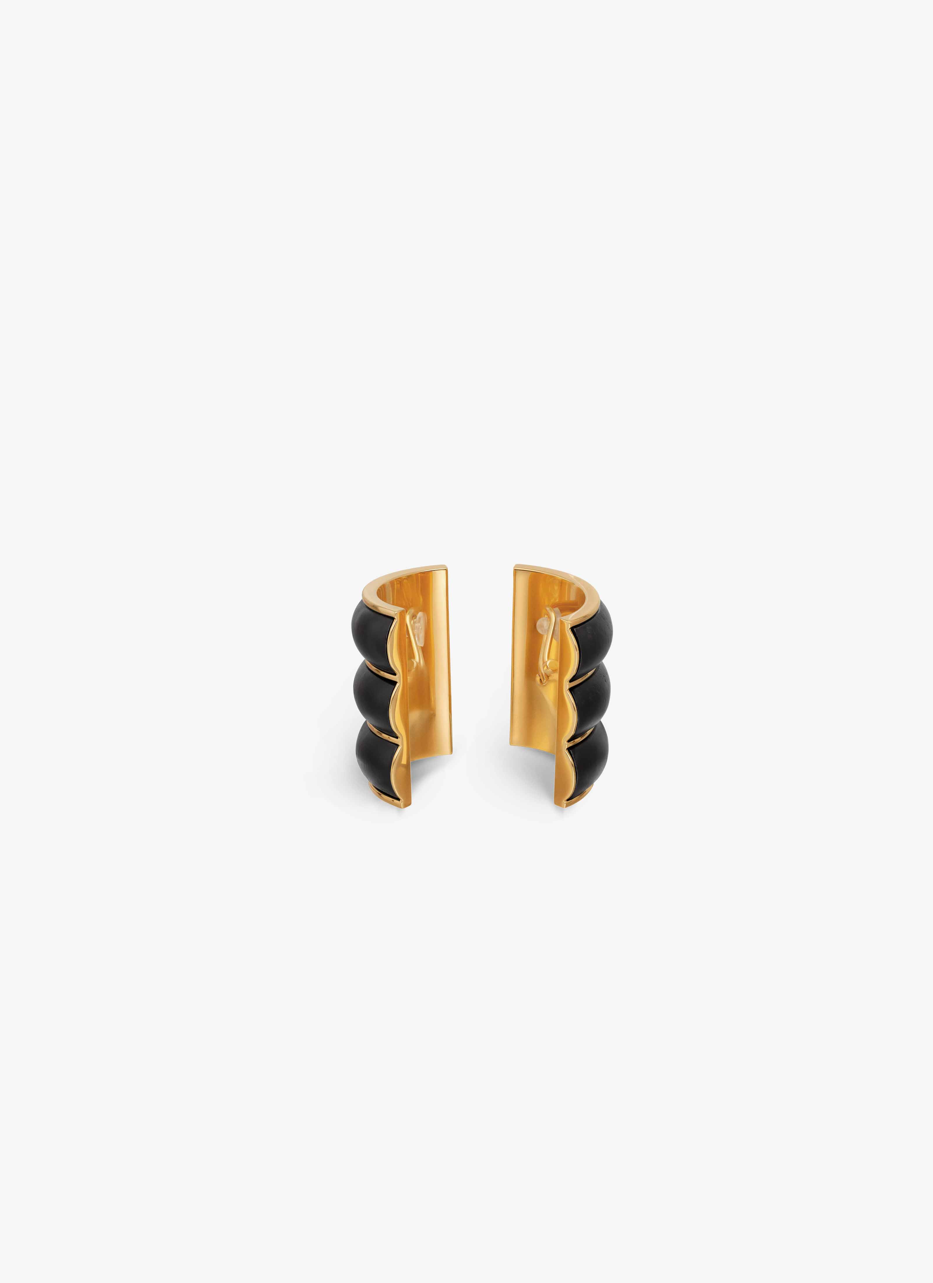 ALAÏA BROWN BUMPER CLIP EARRINGS
