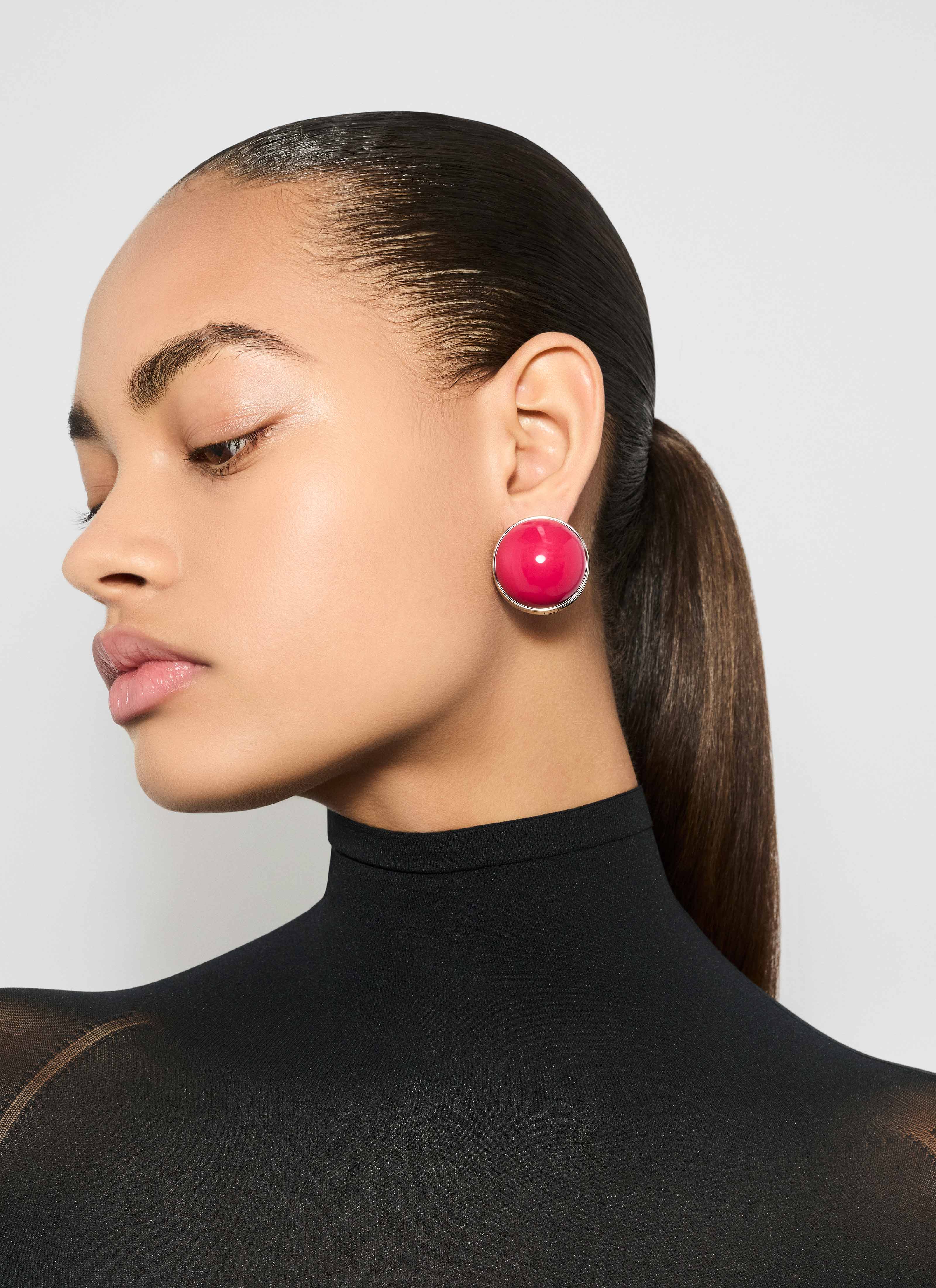 ALAÏA FUCHSIA SPHERE EARRINGS