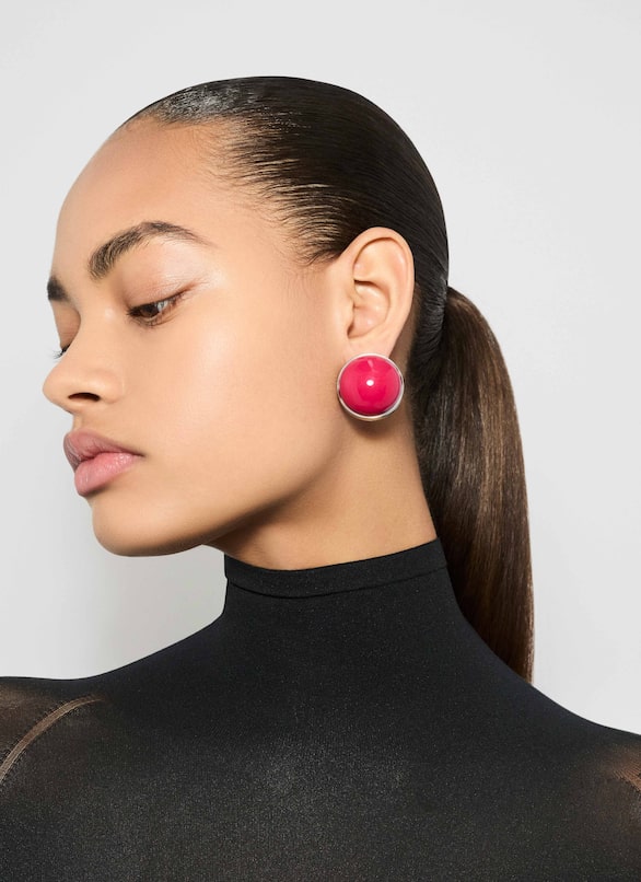 SPHERE EARRINGS ALAÏA FUCHSIA SPHERE EARRINGS
