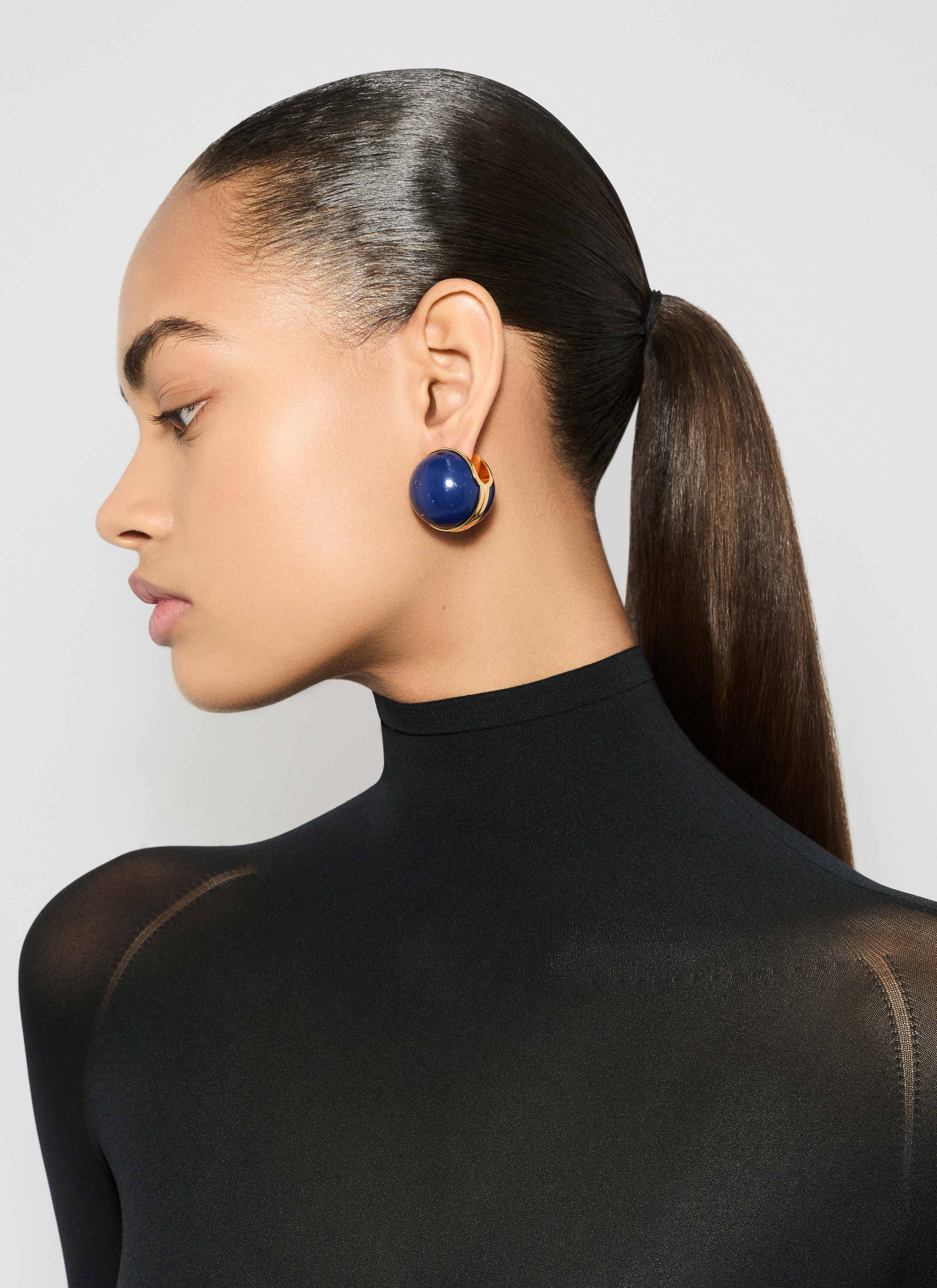 ALAÏA BLUE SPHERE EARRINGS