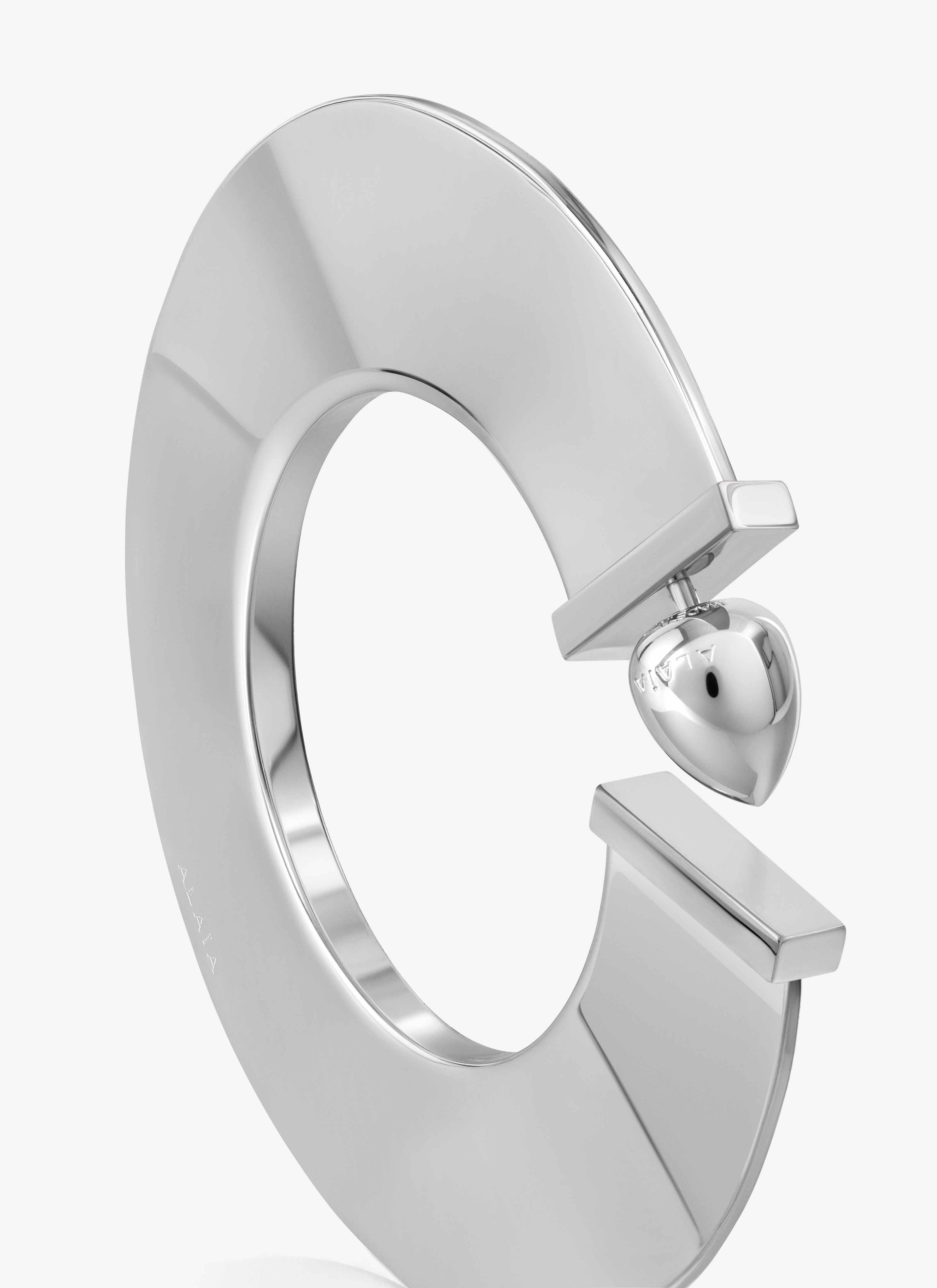 ALAÏA SILVER BLADE HOOPS 