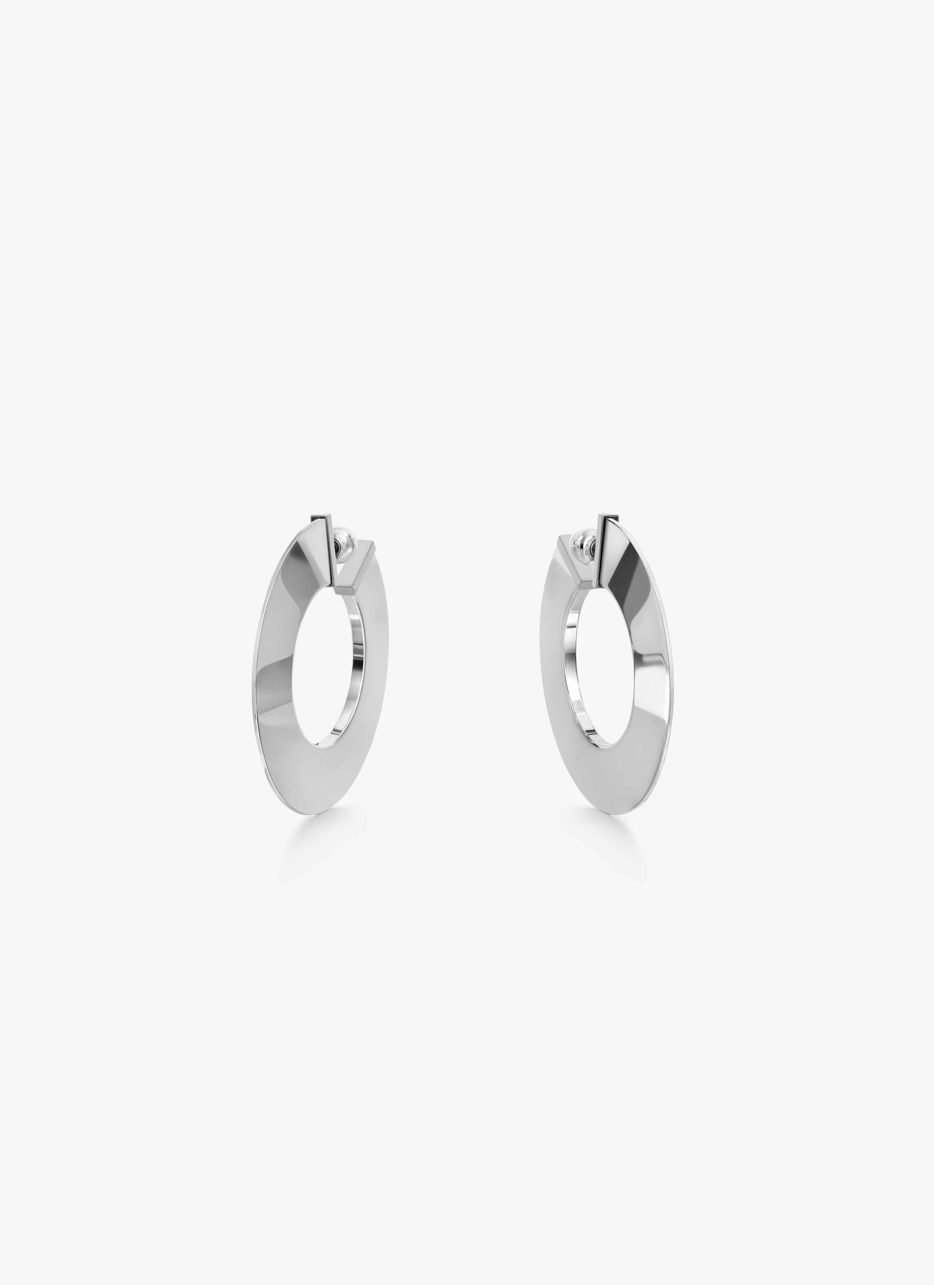 ALAÏA SILVER BLADE HOOPS 