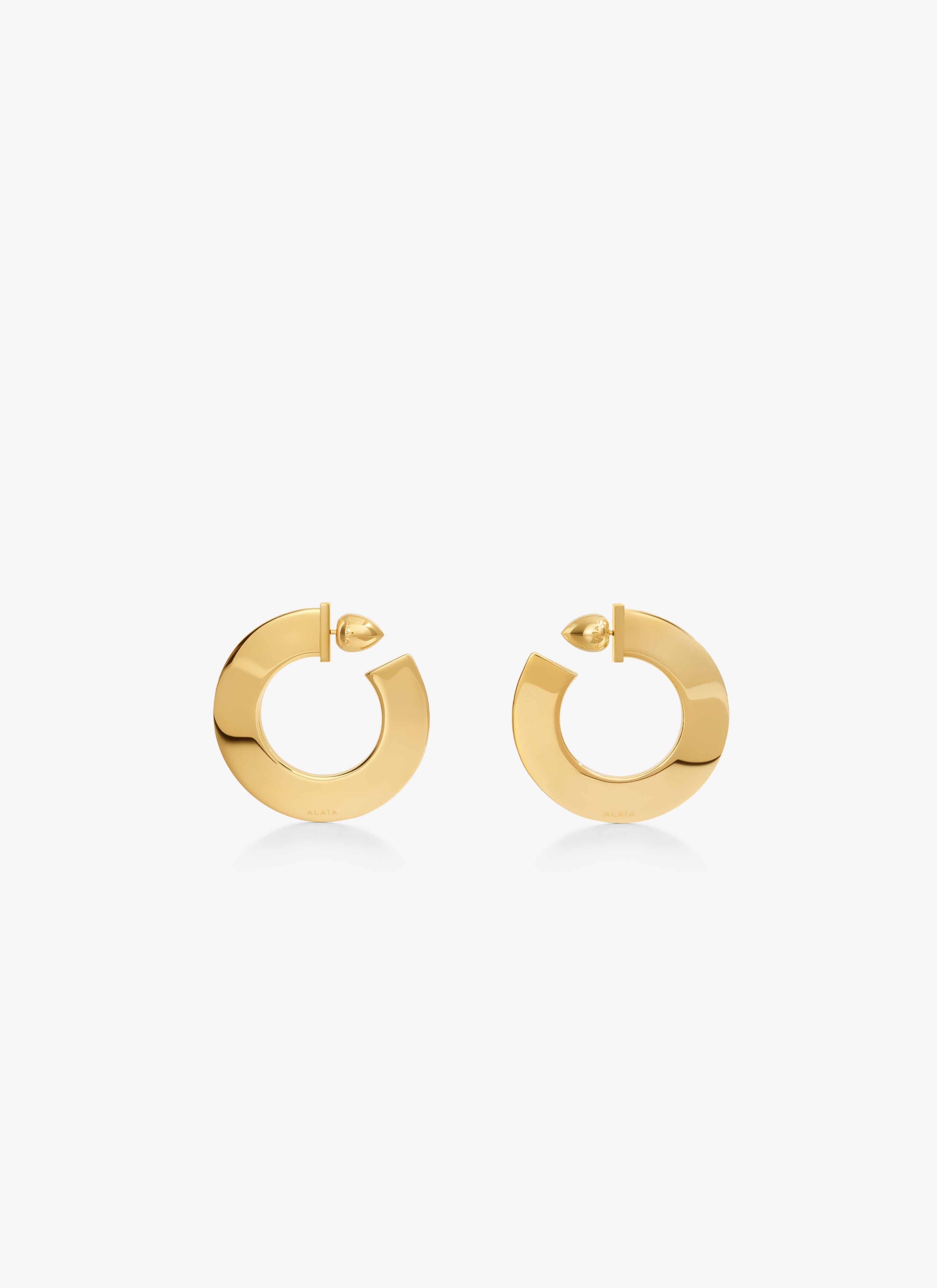 ALAÏA GOLD SMALL BLADE HOOPS 