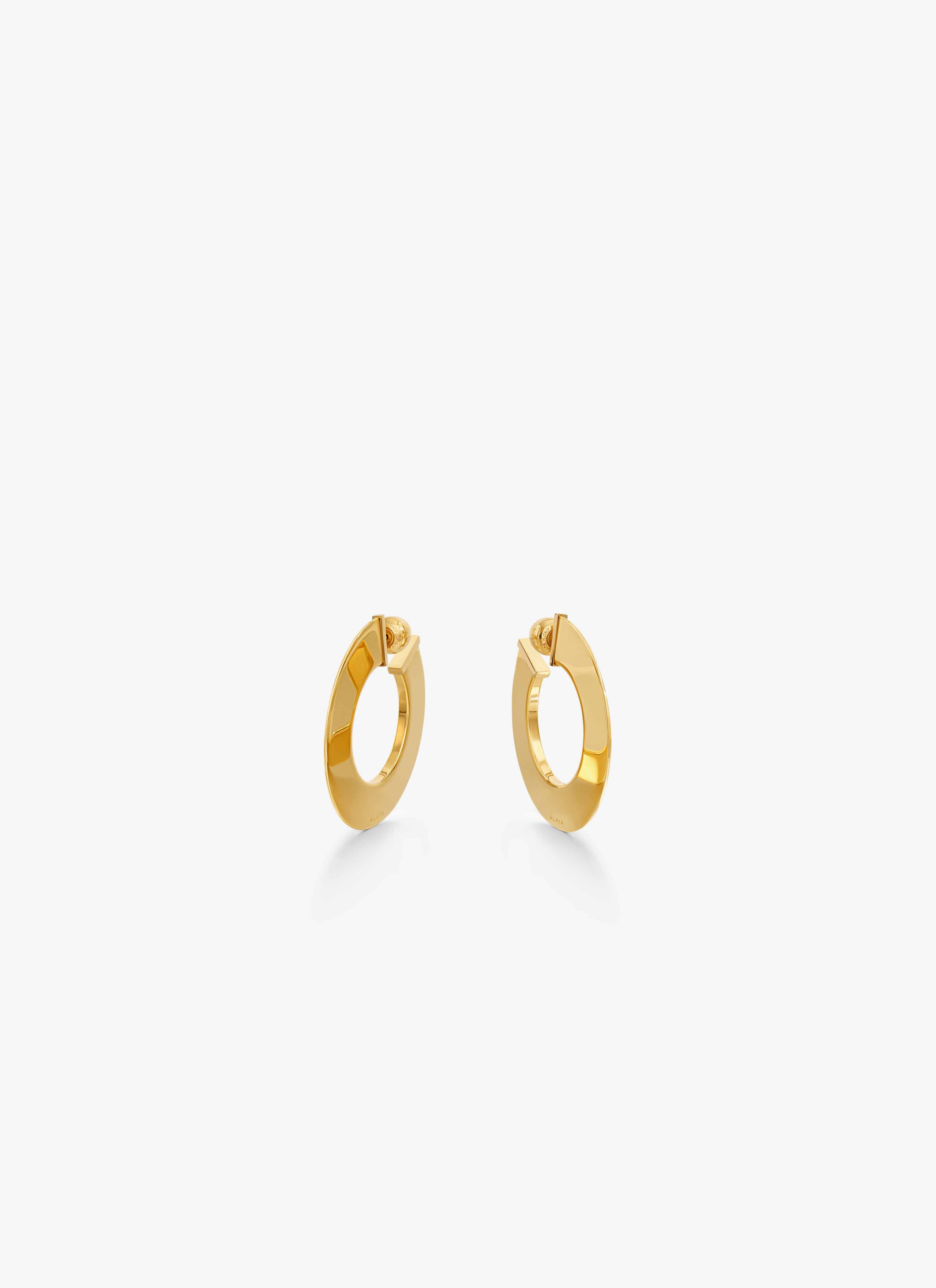 ALAÏA GOLD SMALL BLADE HOOPS 