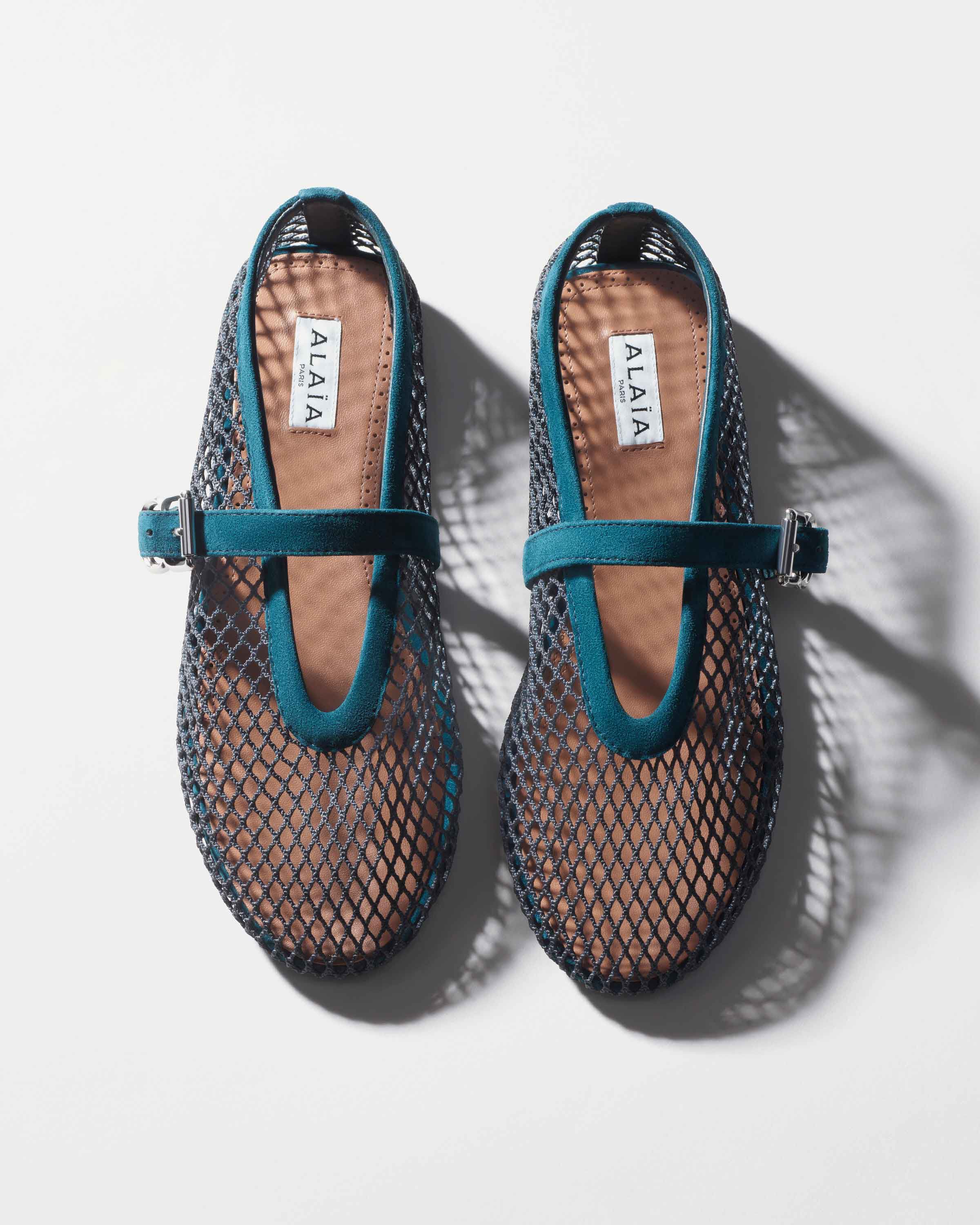 ALAÏA LEMONADE CRISS CROSS BALLET FLATS IN HAIRCALF | ALAÏA US