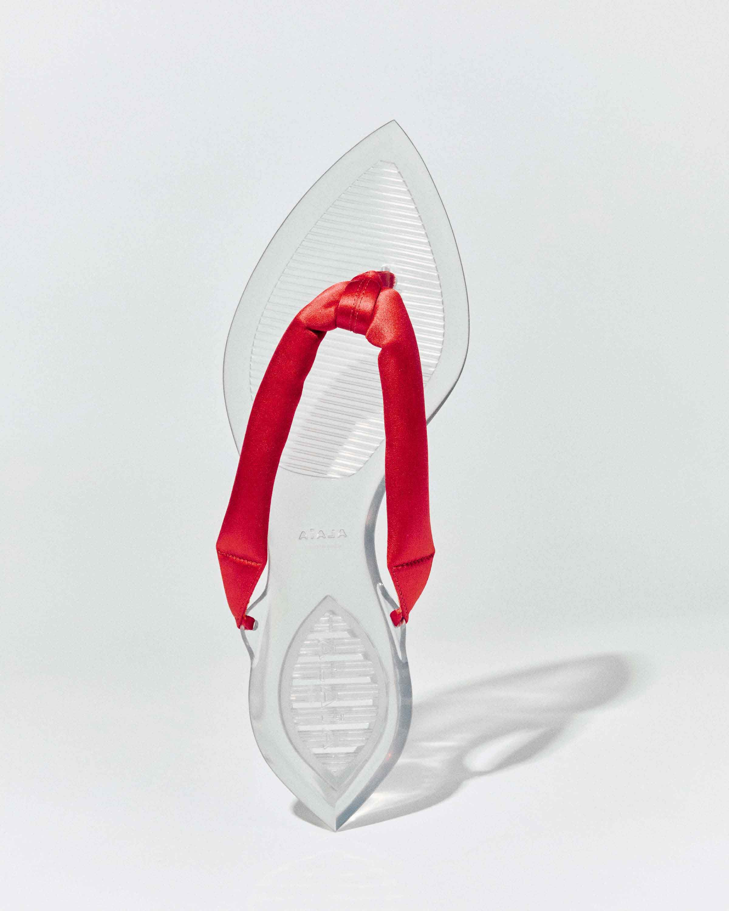 ALAÏA OPTICAL WHITE FLAT JEWEL SANDALS IN PATENT LEATHER | ALAÏA US