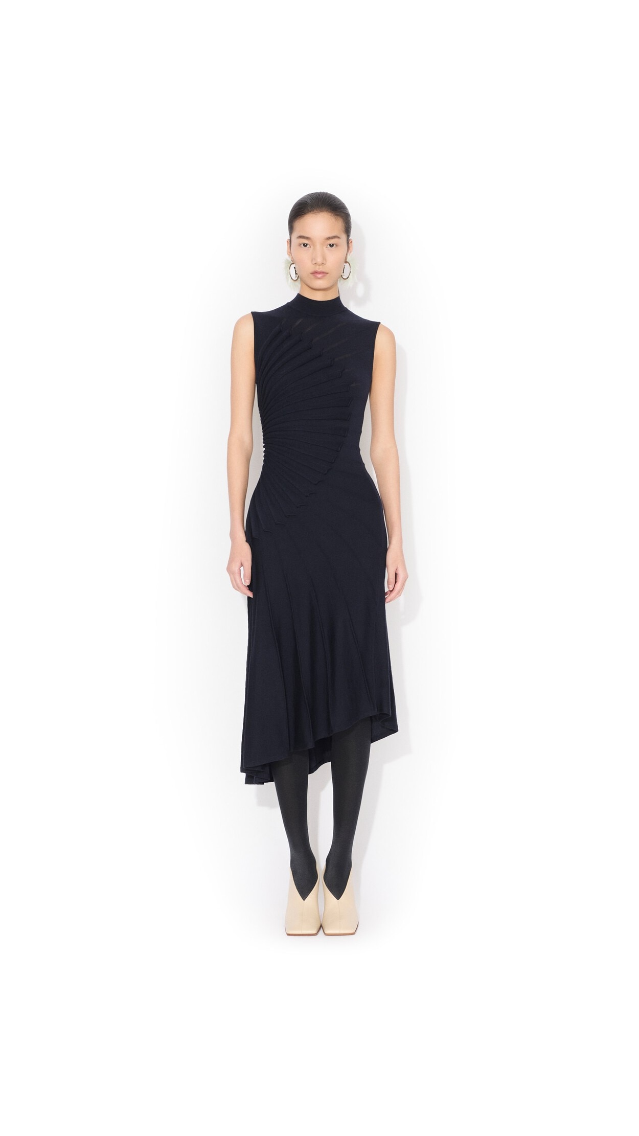 black alaia dress LEAU Alaia Drape Maxi Dress in Black, Women's M at Urban Outfitters
