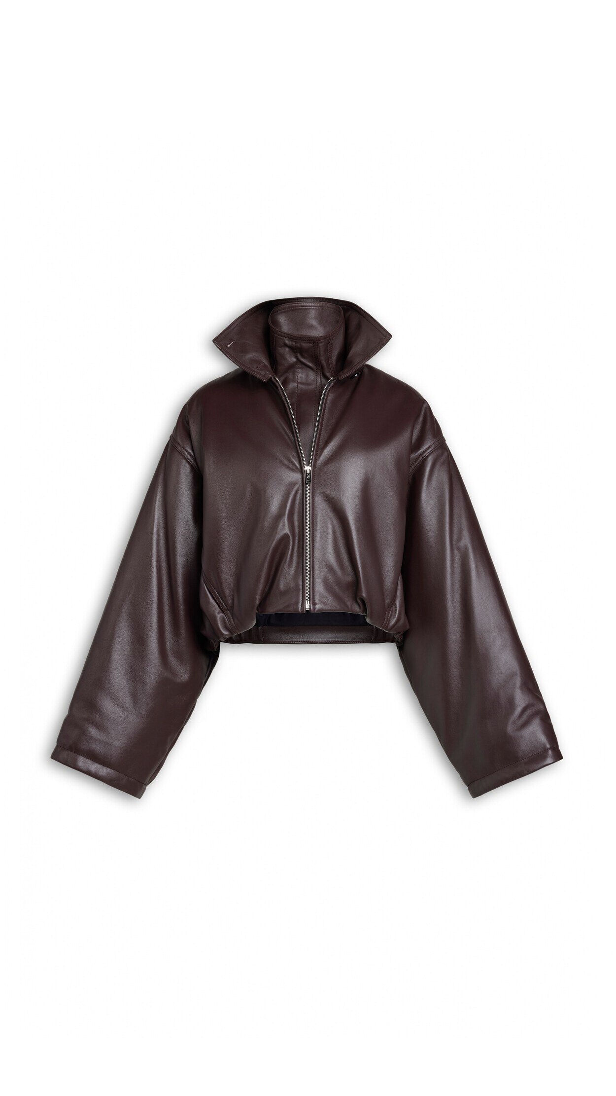 LAYERED LEATHER BOMBER JACKET