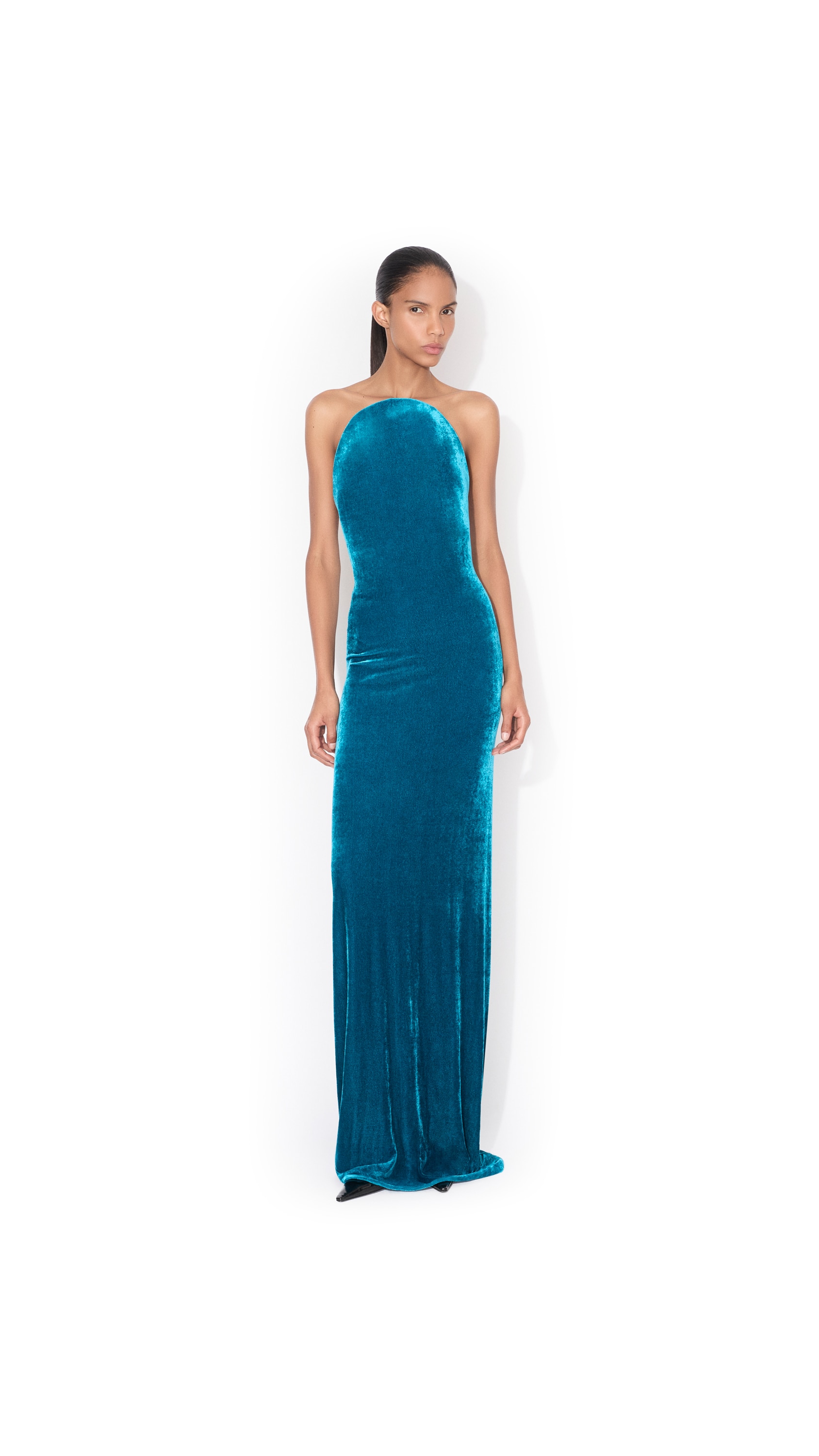 alaia blue dress Alaia Pleated Gown