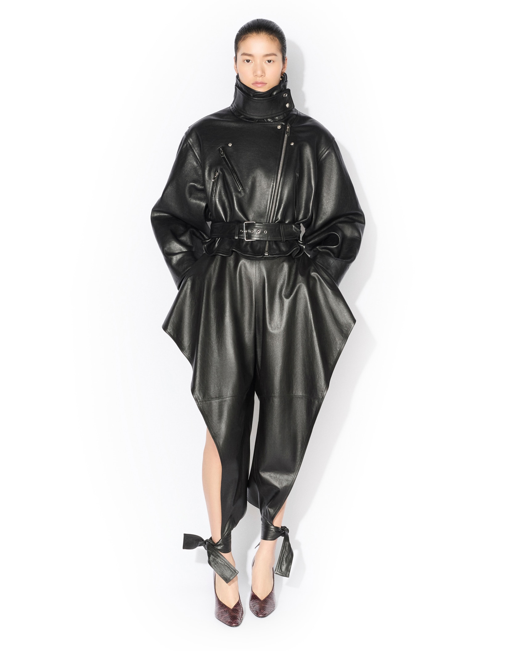 ALAÏA レザー製 レイヤードバイカージャケット ブラック | ALAÏA JP