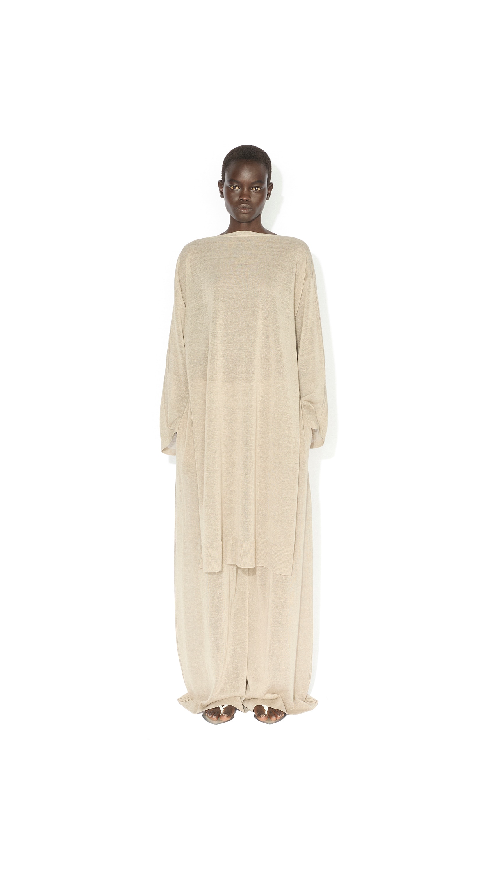 linen kaftan dress Maxi with Pockets and Side Slits tylish and fashion Linen Kaftan Dress- Cream