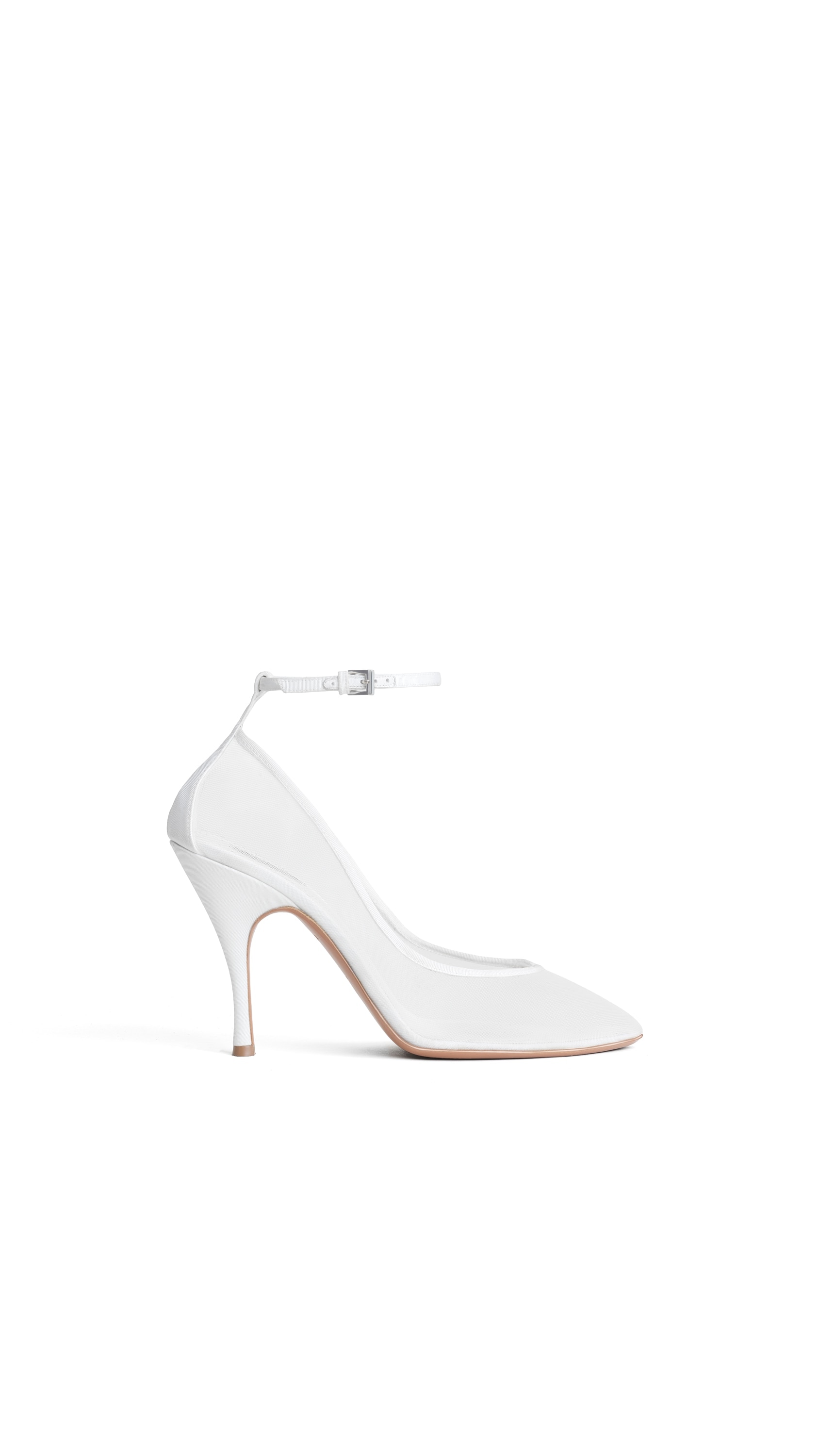 ALAÏA OPTICAL WHITE STRAPPY PUMPS IN MESH | ALAÏA US