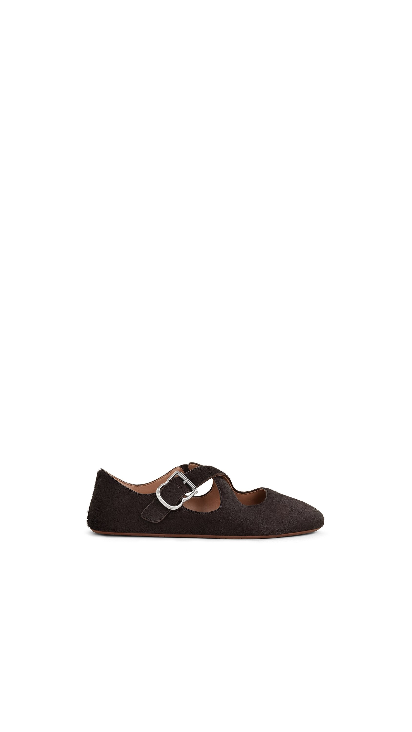 CRISS CROSS BALLET FLATS IN HAIRCALF