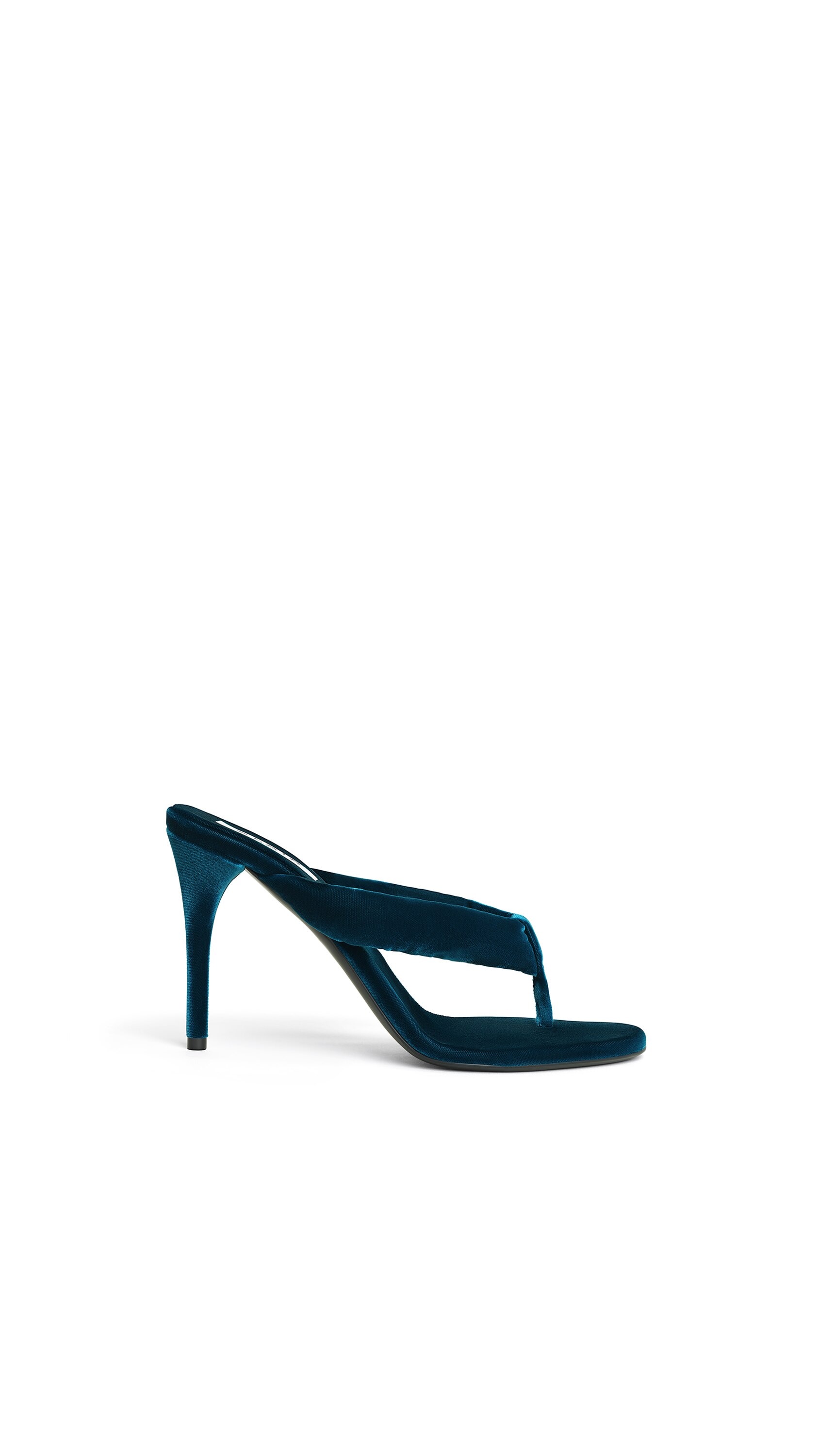 HEEL THONG MULES IN VELVET