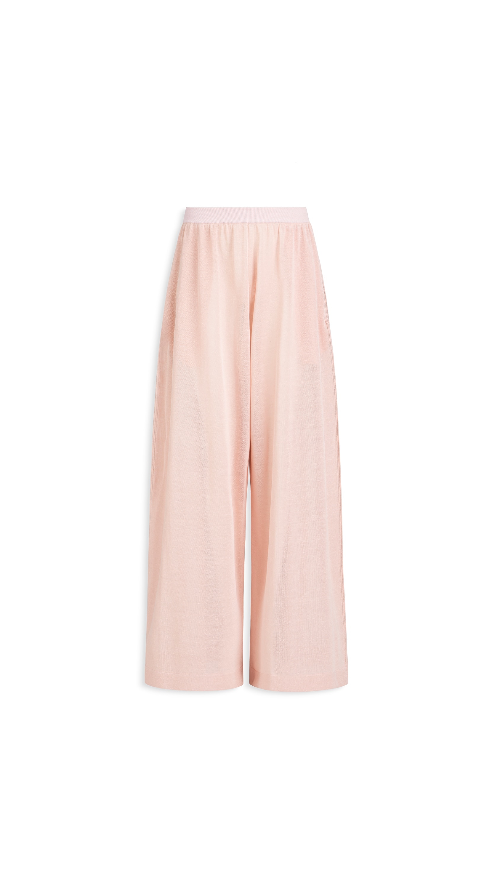 ALAÏA PINK FLUID SILK LINEN PANTS | ALAÏA US
