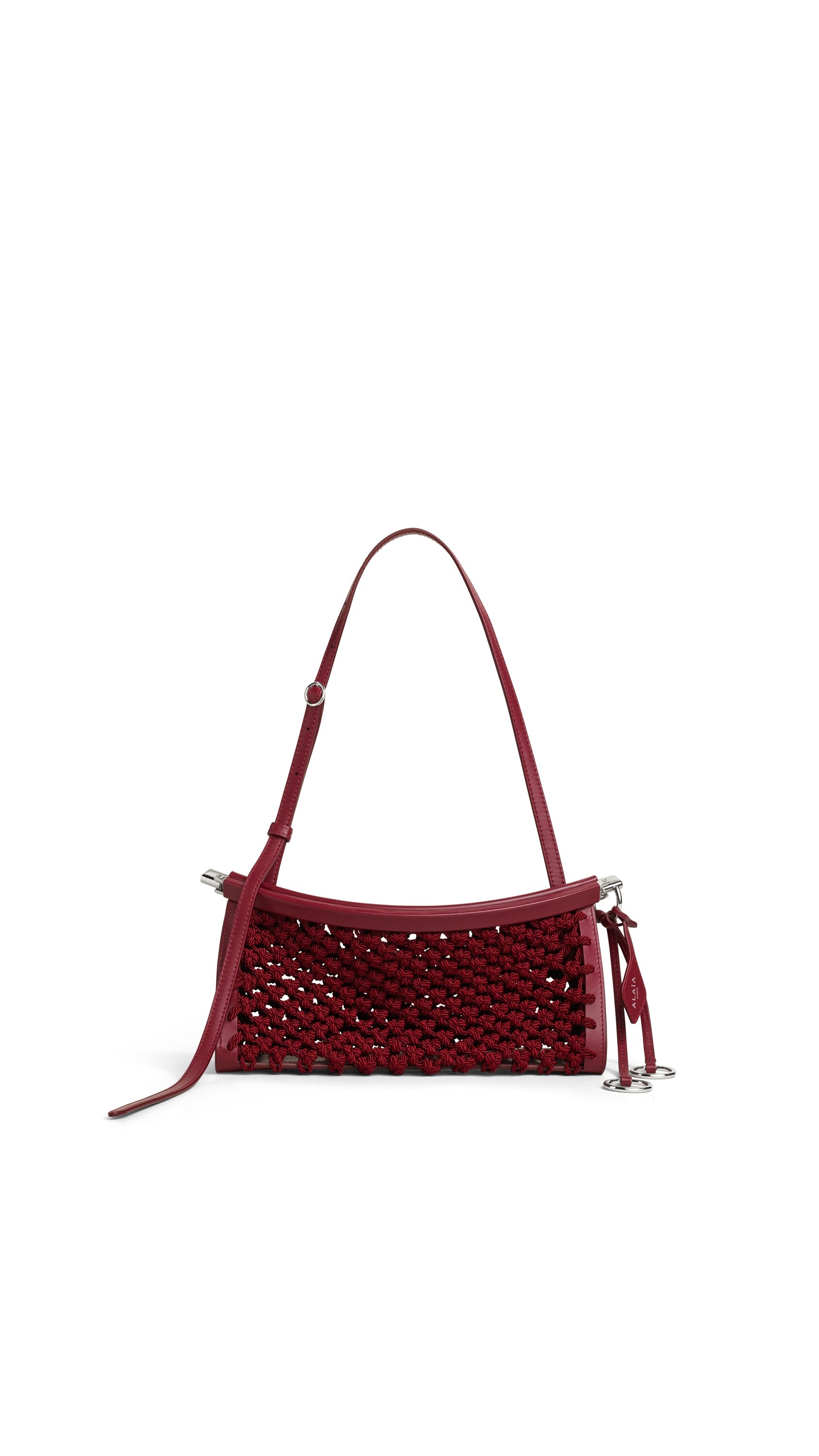 ALAÏA Bordeaux LE CLICK EAST WEST SMALL BAG IN SATIN CORD | ALAÏA PL
