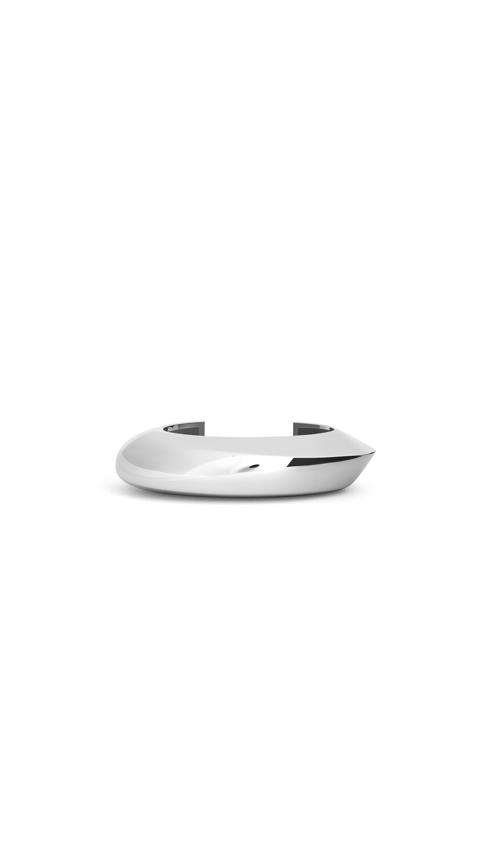 ALAÏA WHITE SILVER EDGE SMALL CUFF | ALAÏA US