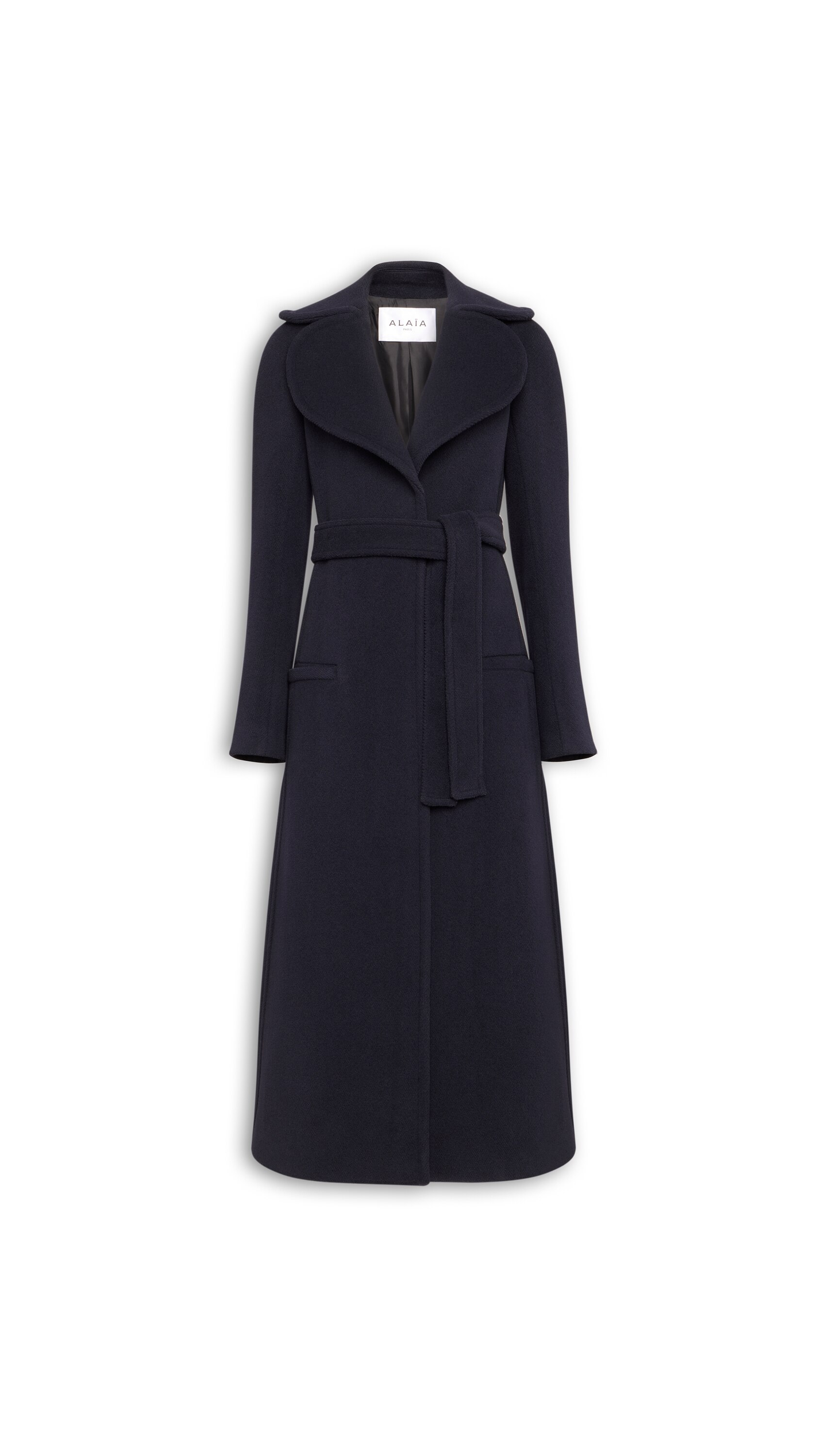 CINCHED WOOL COAT