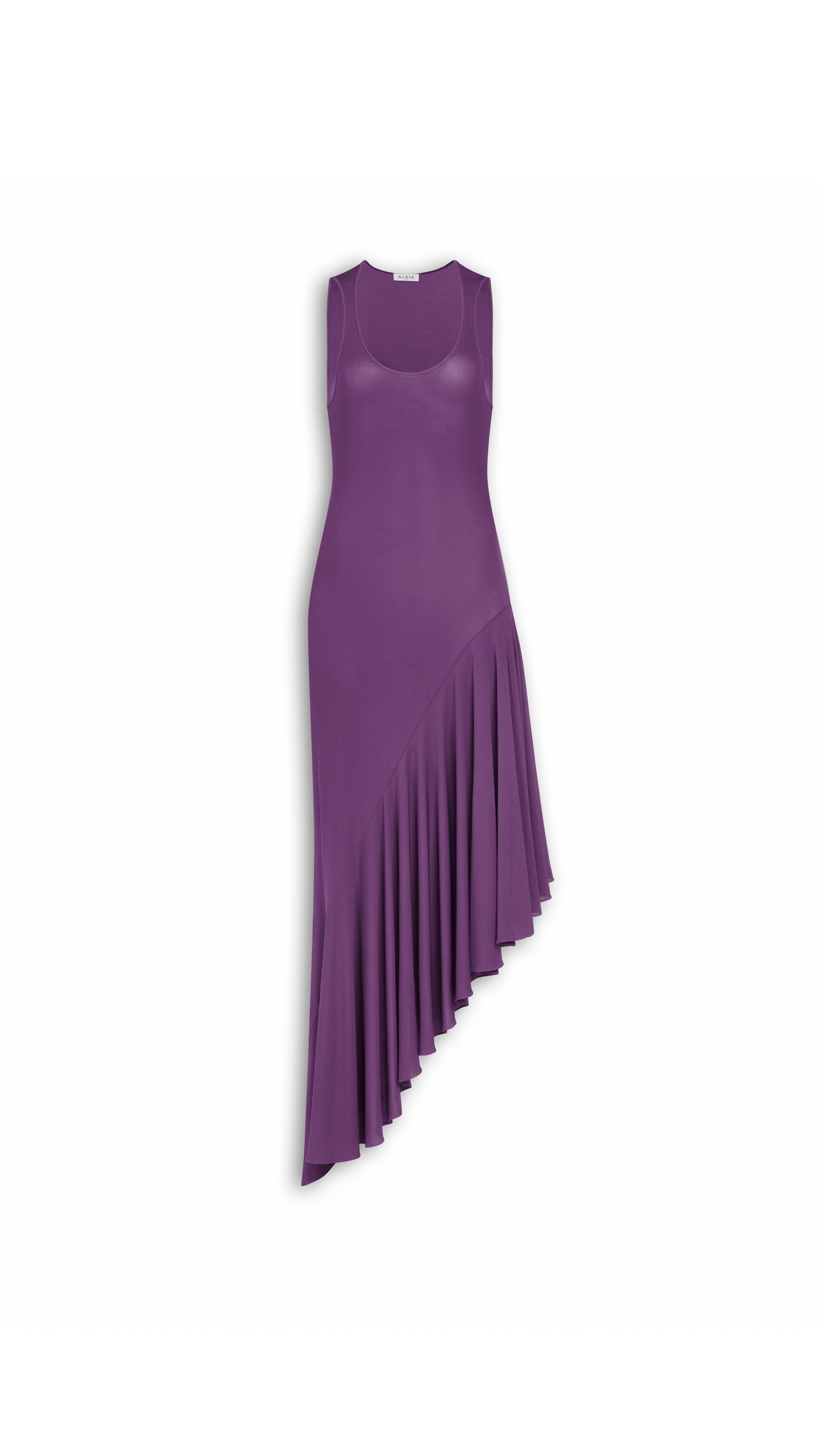 ASYMMETRIC FLUID JERSEY DRESS