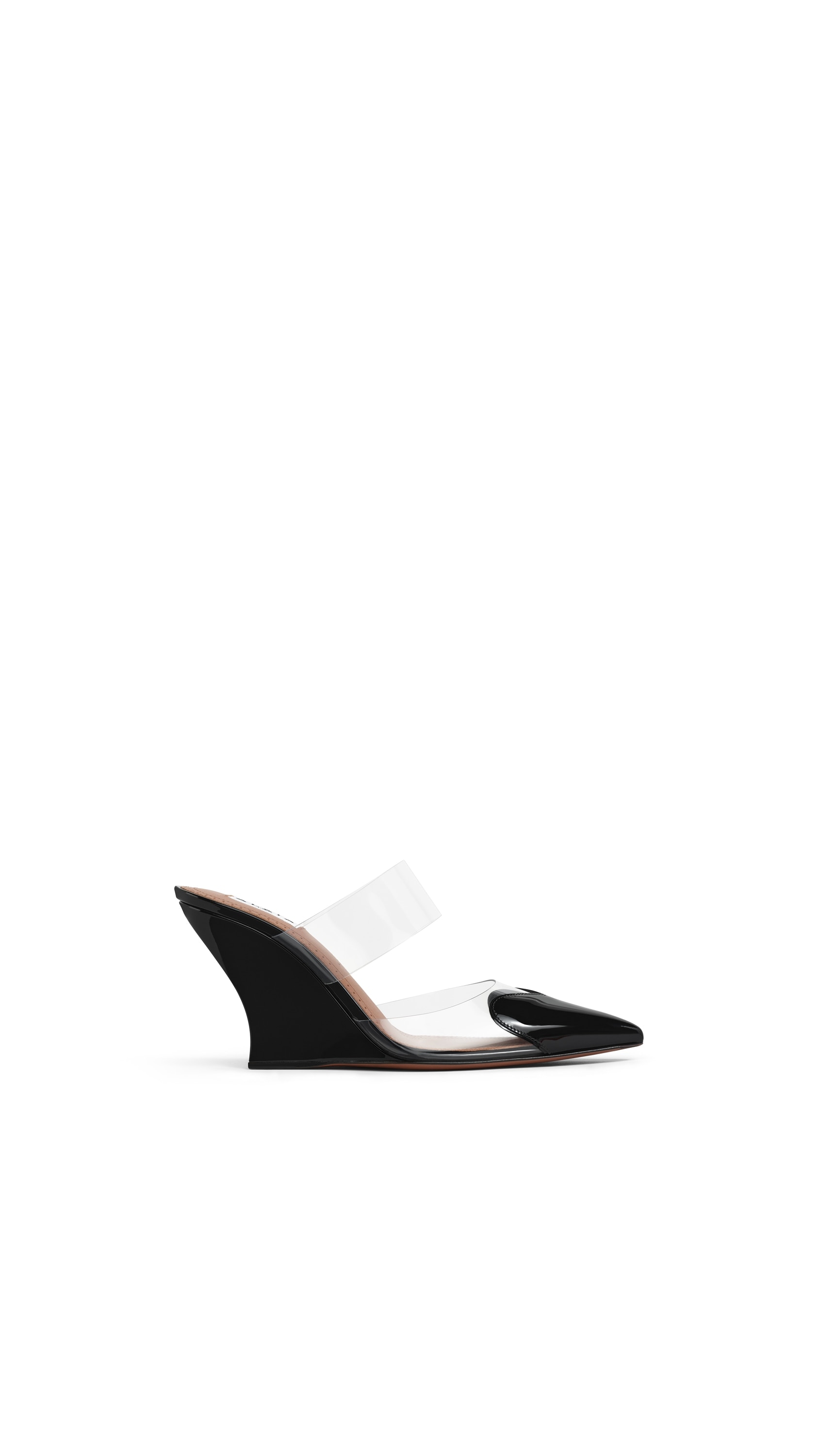 LE CŒUR WEDGE MULES IN PATENT LEATHER