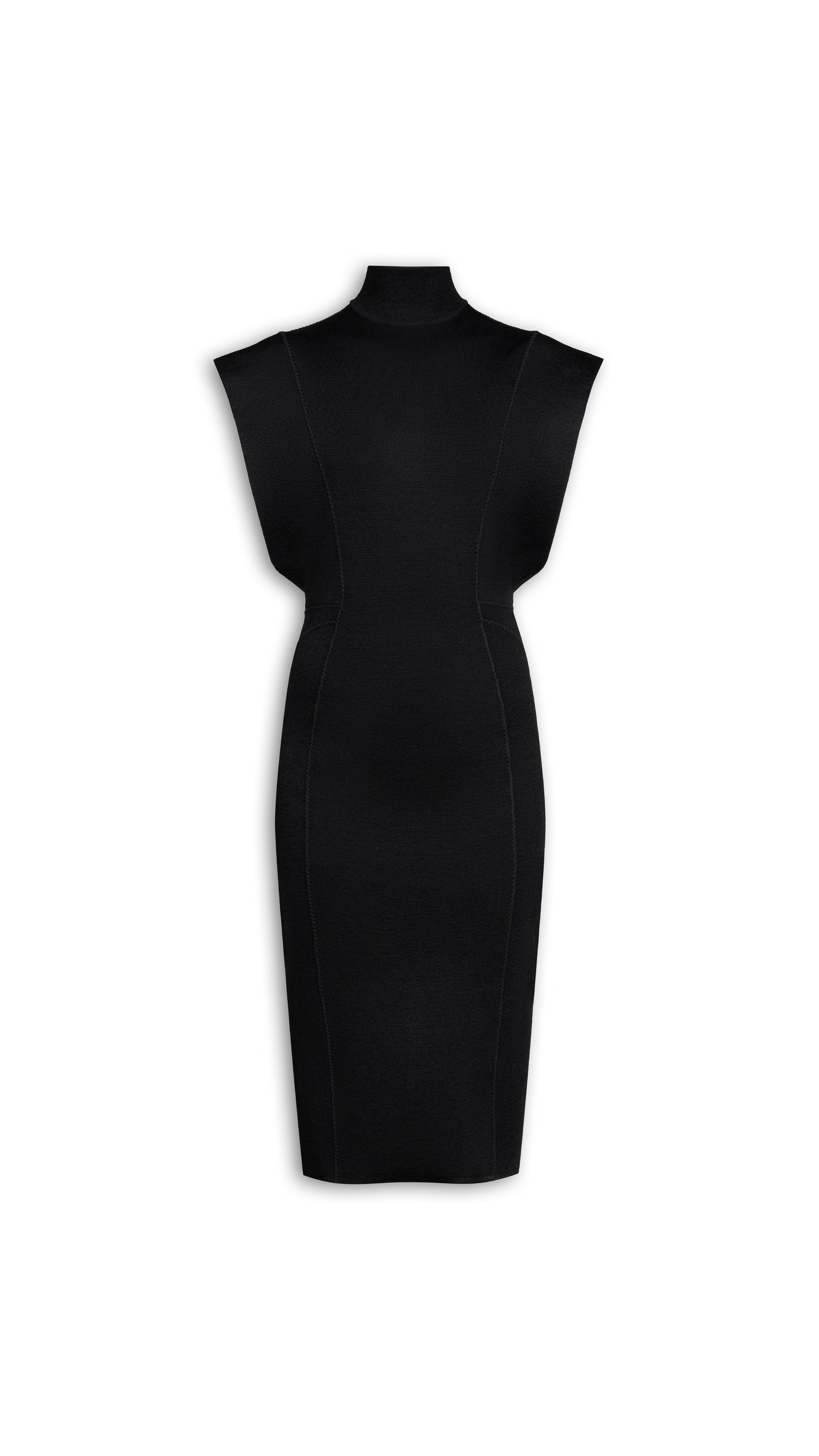 SILK KNIT CINCHED LONG DRESS