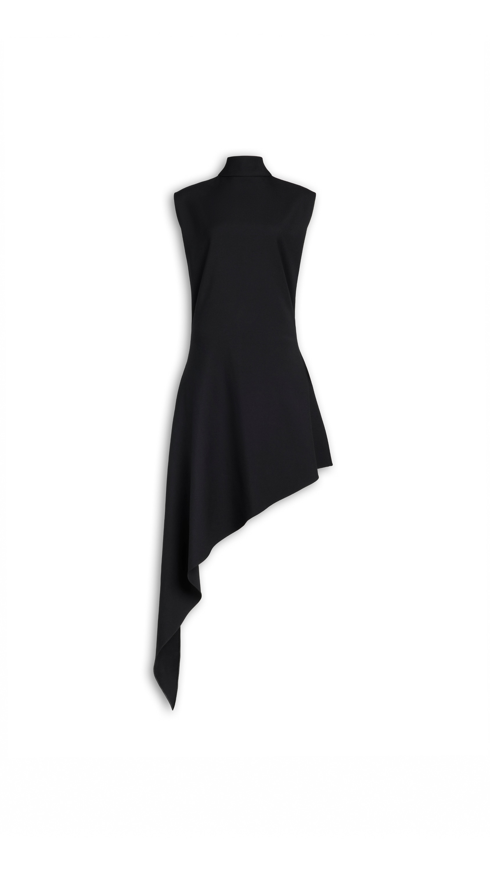 WOOL GABARDINE POINTED DRESS