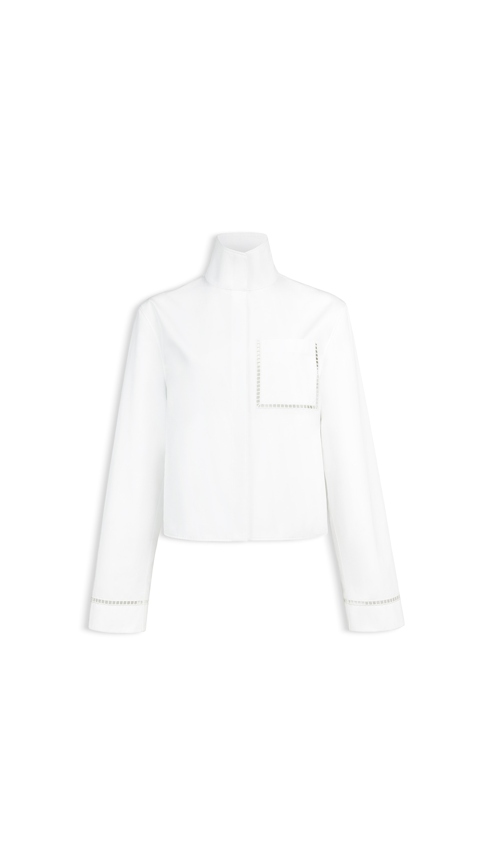 ALAÏA Blanc POPLIN LADDER STITCH SHIRT | ALAÏA SI
