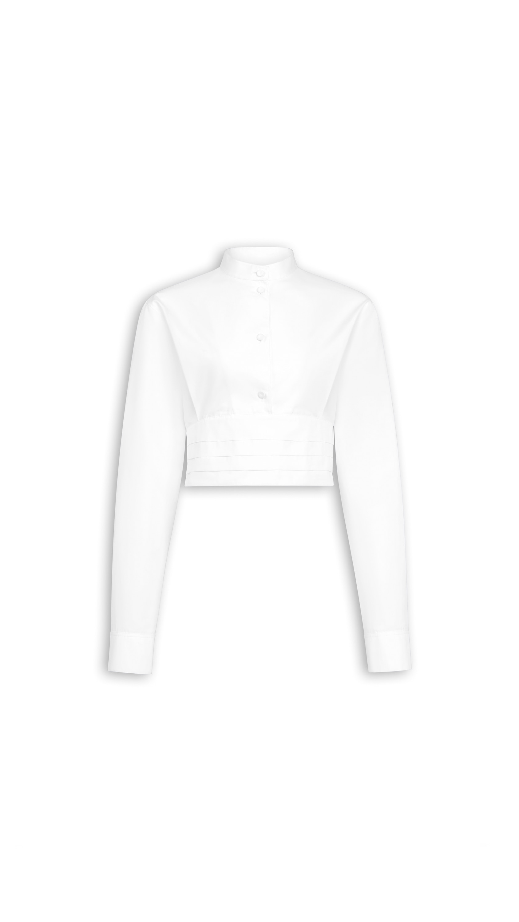 ALAÏA Blanc CROPPED COTTON POPLIN SHIRT | ALAÏA MO