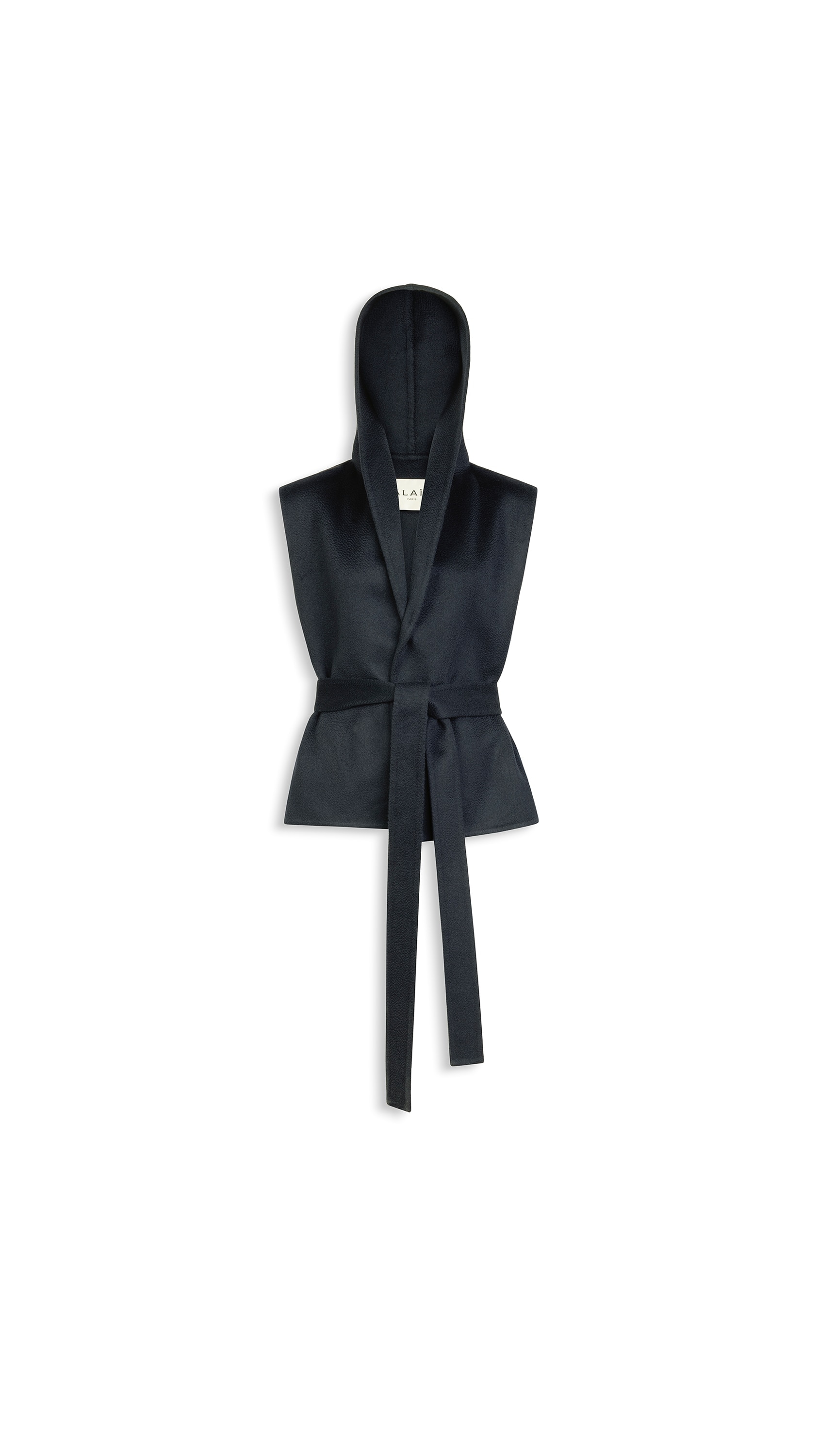 ALAÏA MIDNIGHT DOUBLE FACE CASHMERE HOODED JACKET | ALAÏA US