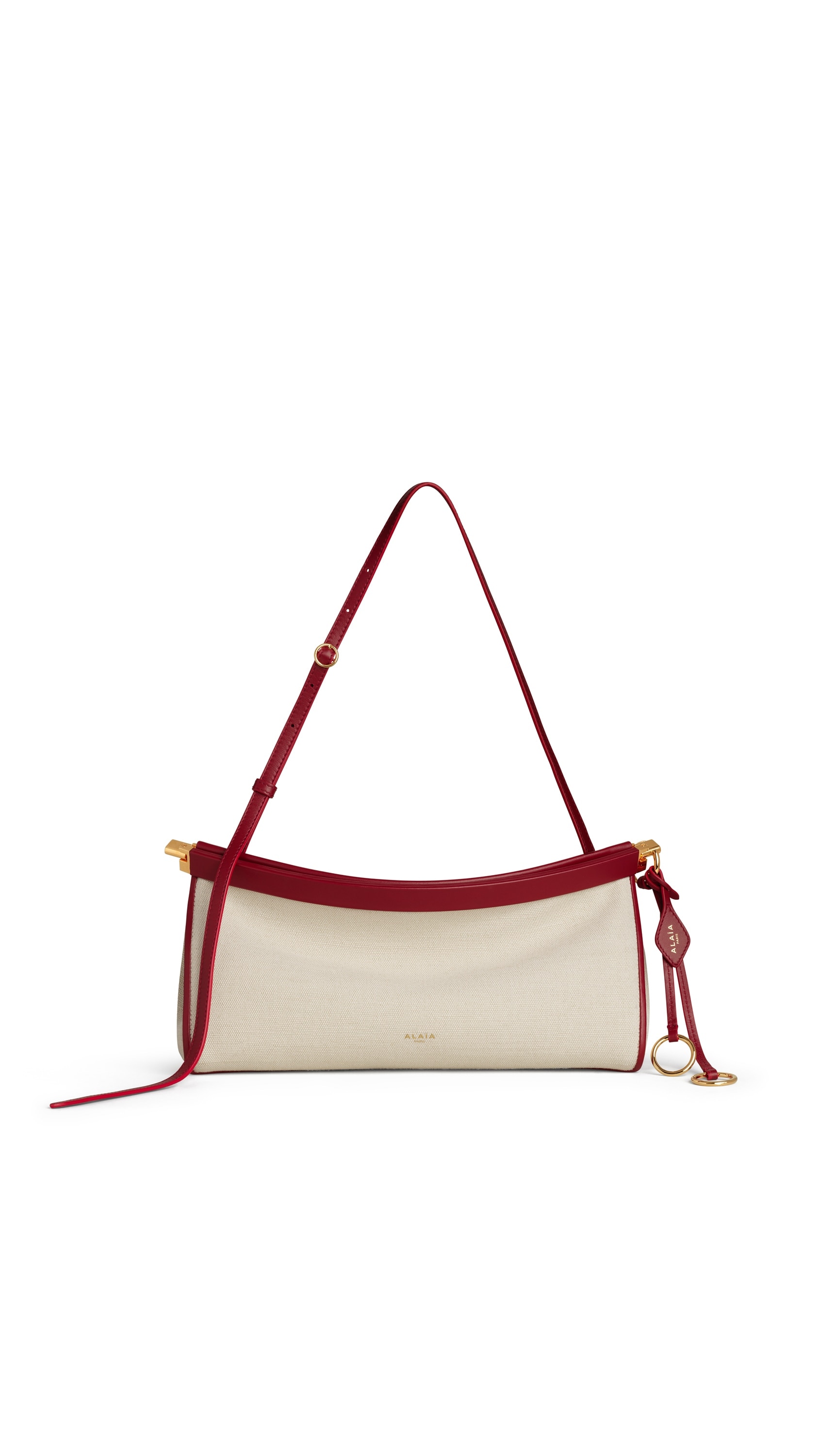 ALAÏA NATURAL LE CLICK EAST WEST MEDIUM BAG IN CANVAS | ALAÏA US