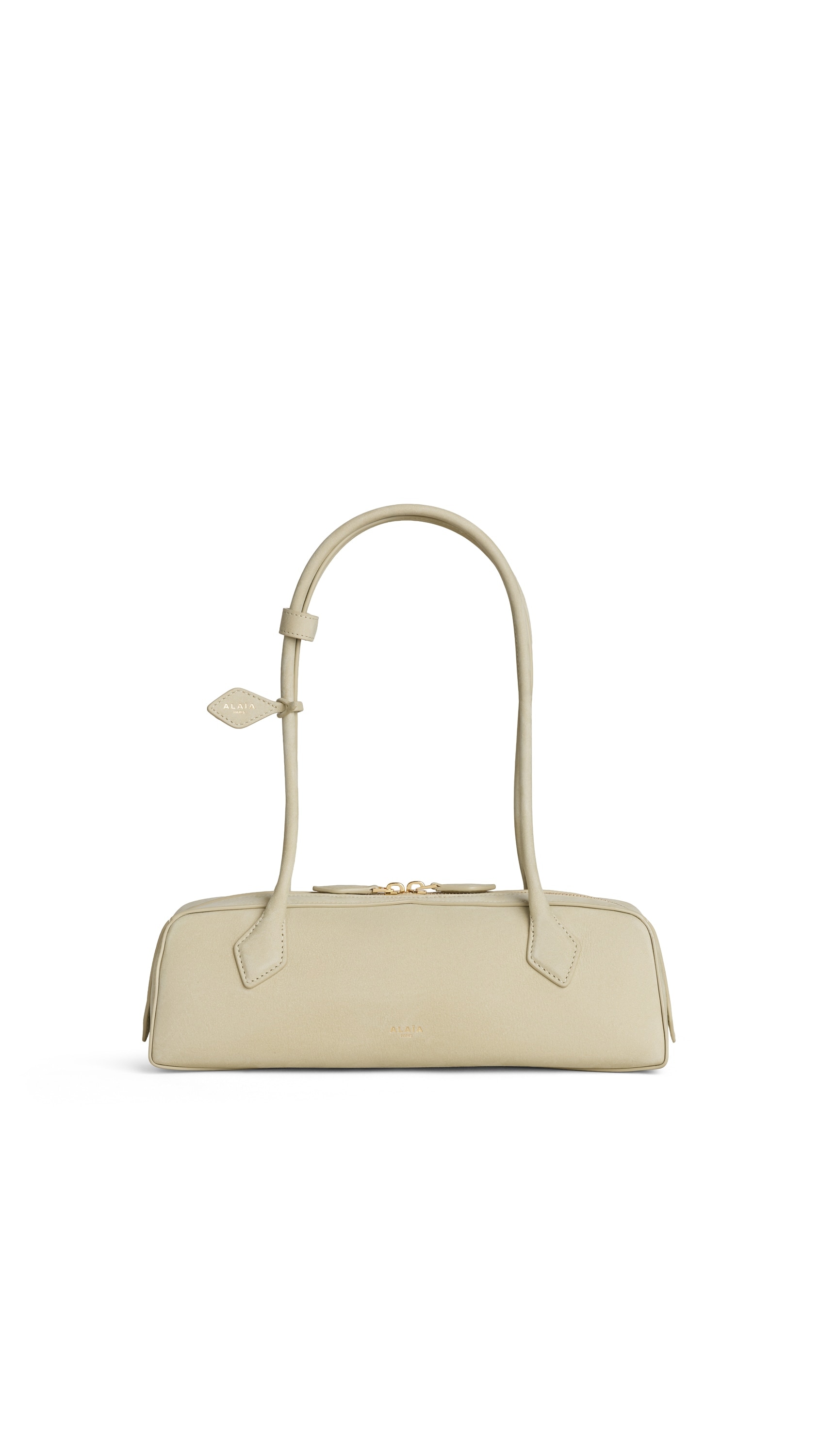 ALAÏA ALMOND GREEN LE TECKEL MEDIUM BAG IN NUBUCK | ALAÏA US