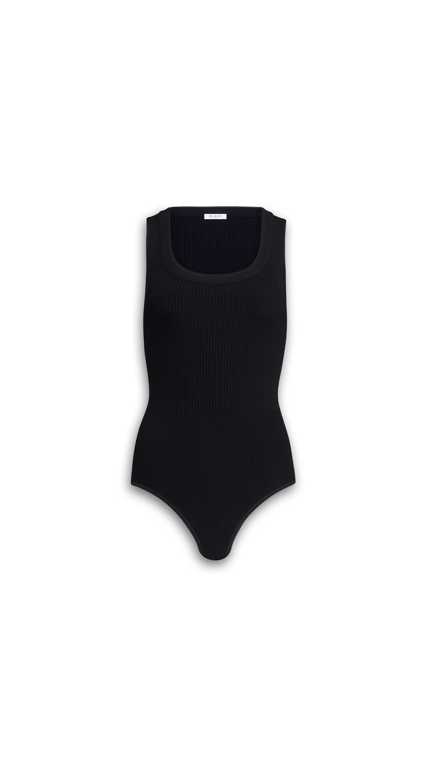 SLEEVELESS RIBBED KNIT BODYSUIT