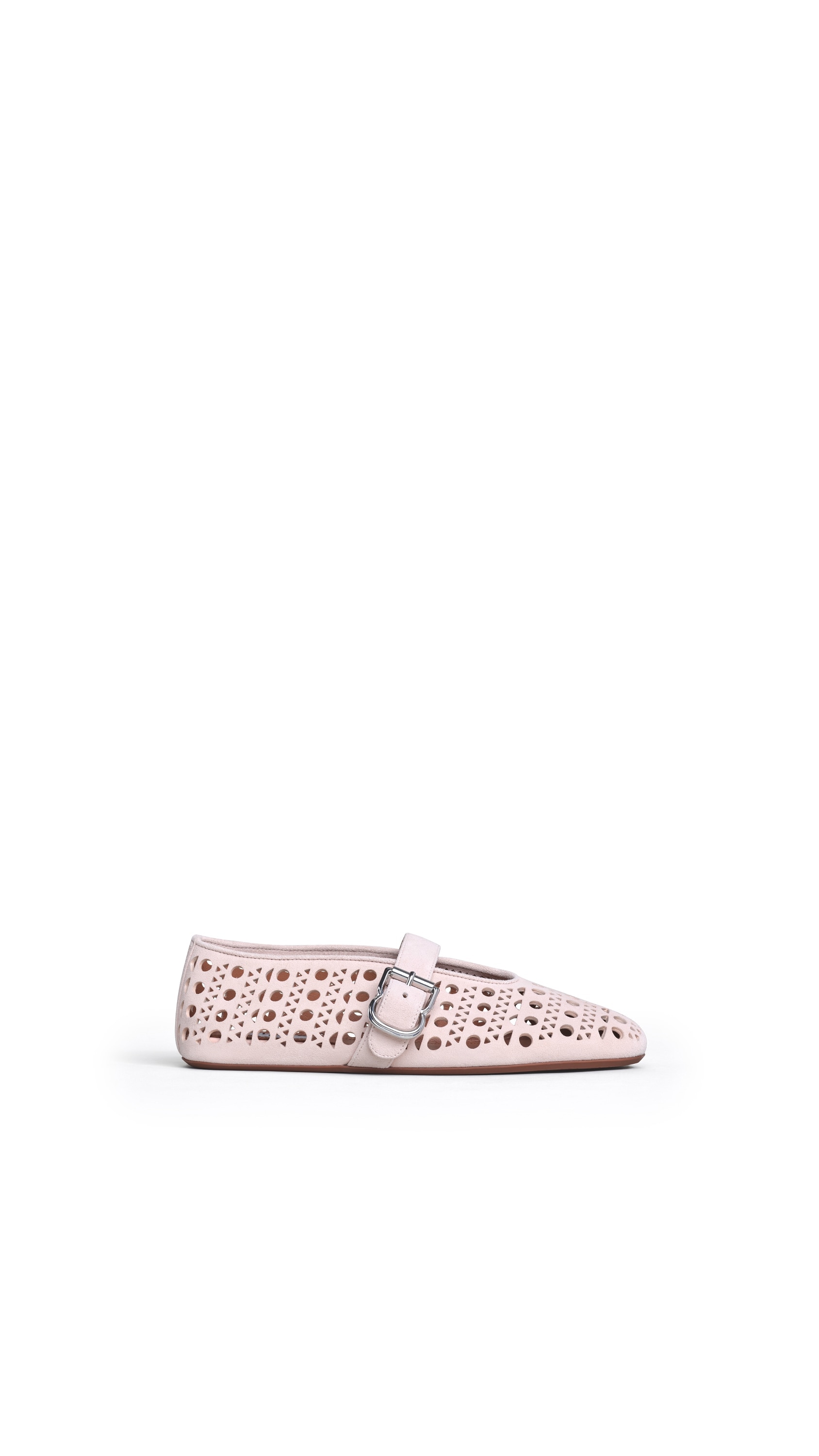 ALAÏA VIENNE スエード製 フラット バレエシューズ ピンク | ALAÏA JP