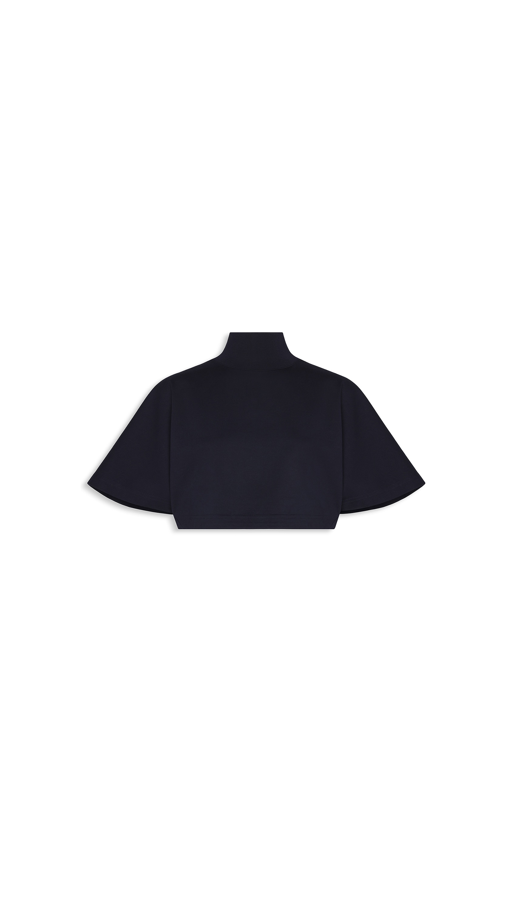 ALAÏA BLACK CROPPED COTTON JERSEY T-SHIRT | ALAÏA US