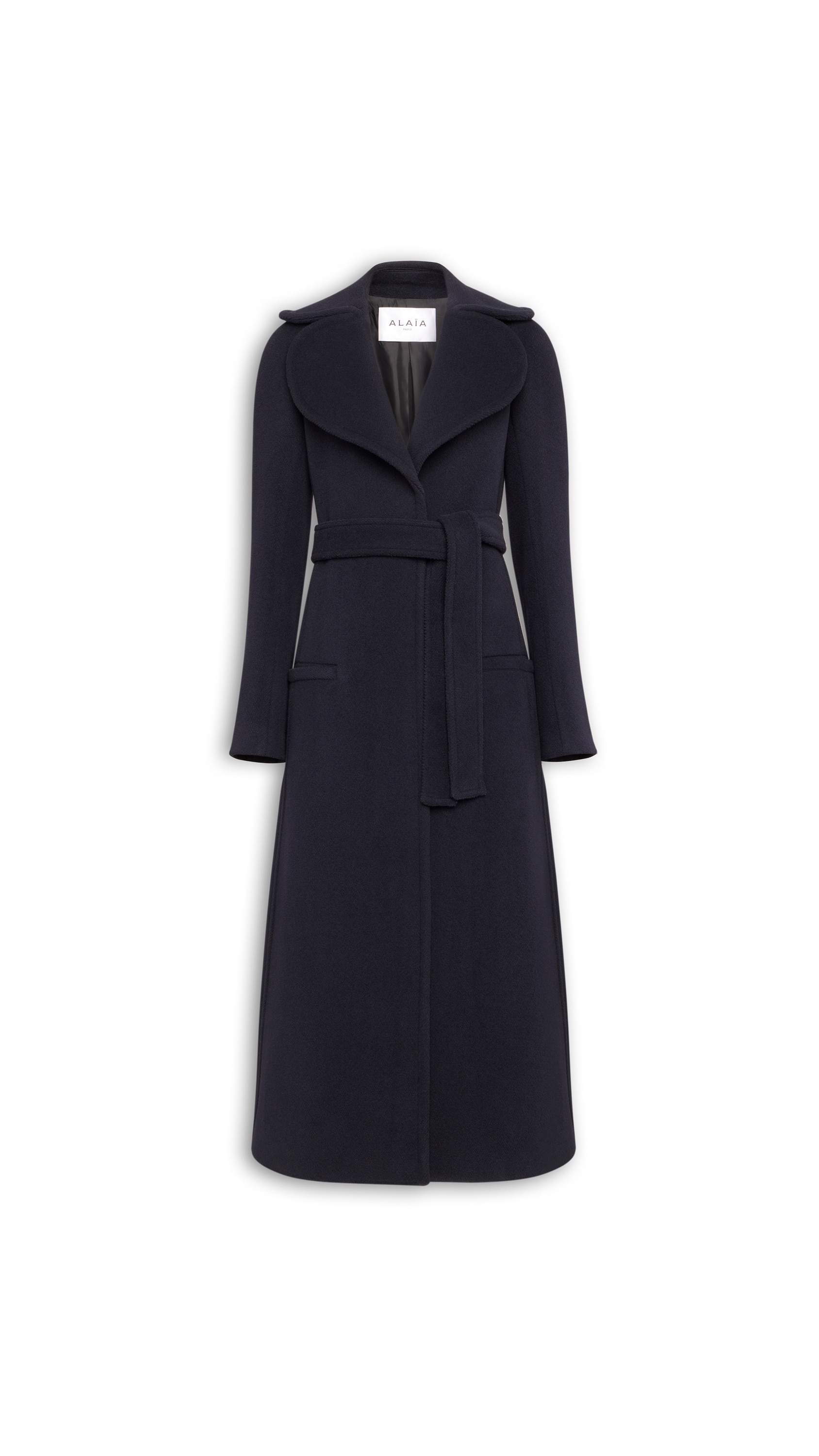 CINCHED WOOL COAT