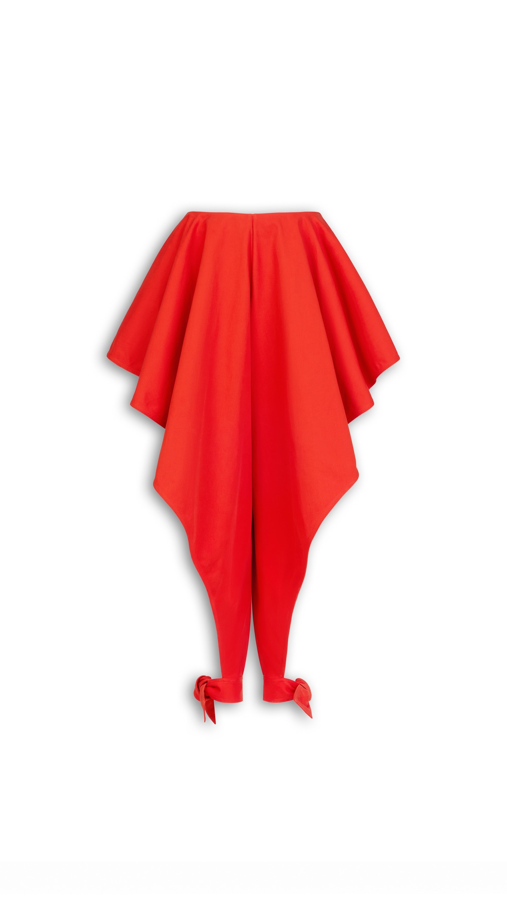 ALAÏA BLOOD ORANGE PANELLED COTTON PANTS | ALAÏA US
