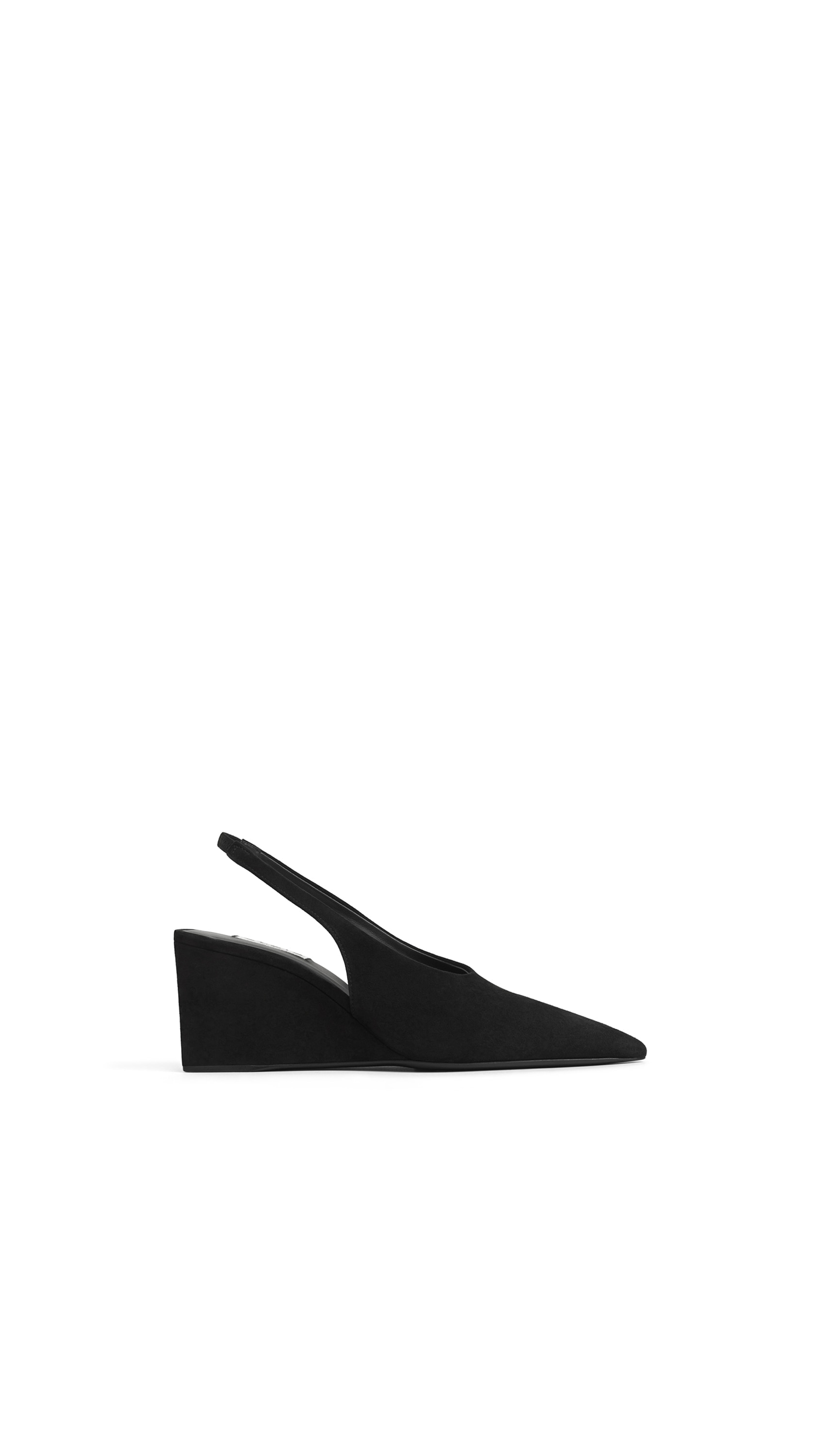 CUBE WEDGE SLINGBACKS IN SUEDE