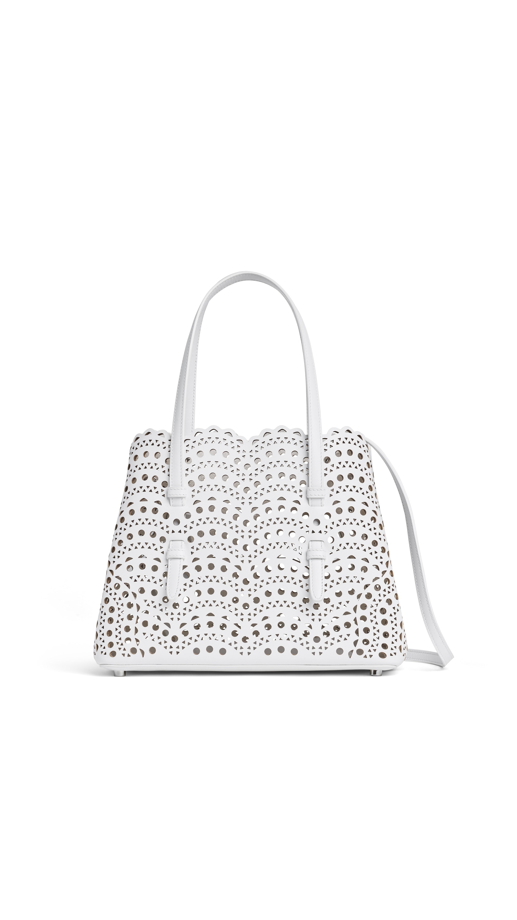 ALAÏA OFF-WHITE MINA 25 BAG IN PERFORATED VIENNE CALFSKIN | ALAÏA US