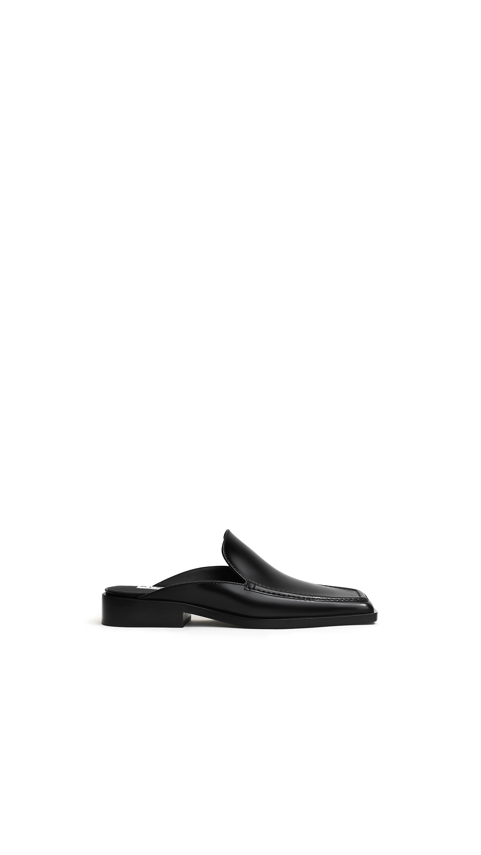 SQUARE LOAFER MULES IN CALFSKIN