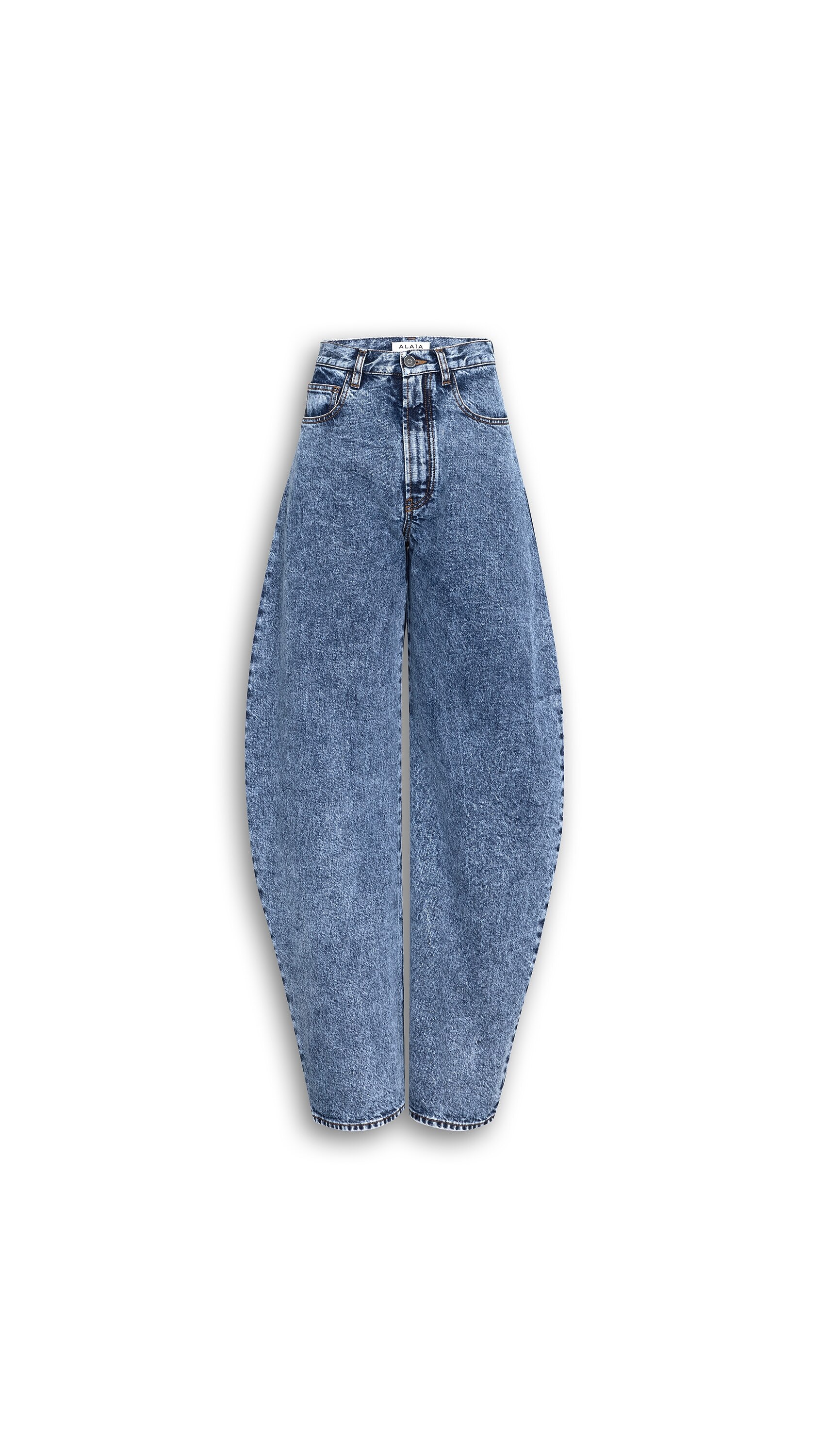 ALAÏA ハイウエスト ラウンドジーンズ スノーブルー | ALAÏA JP