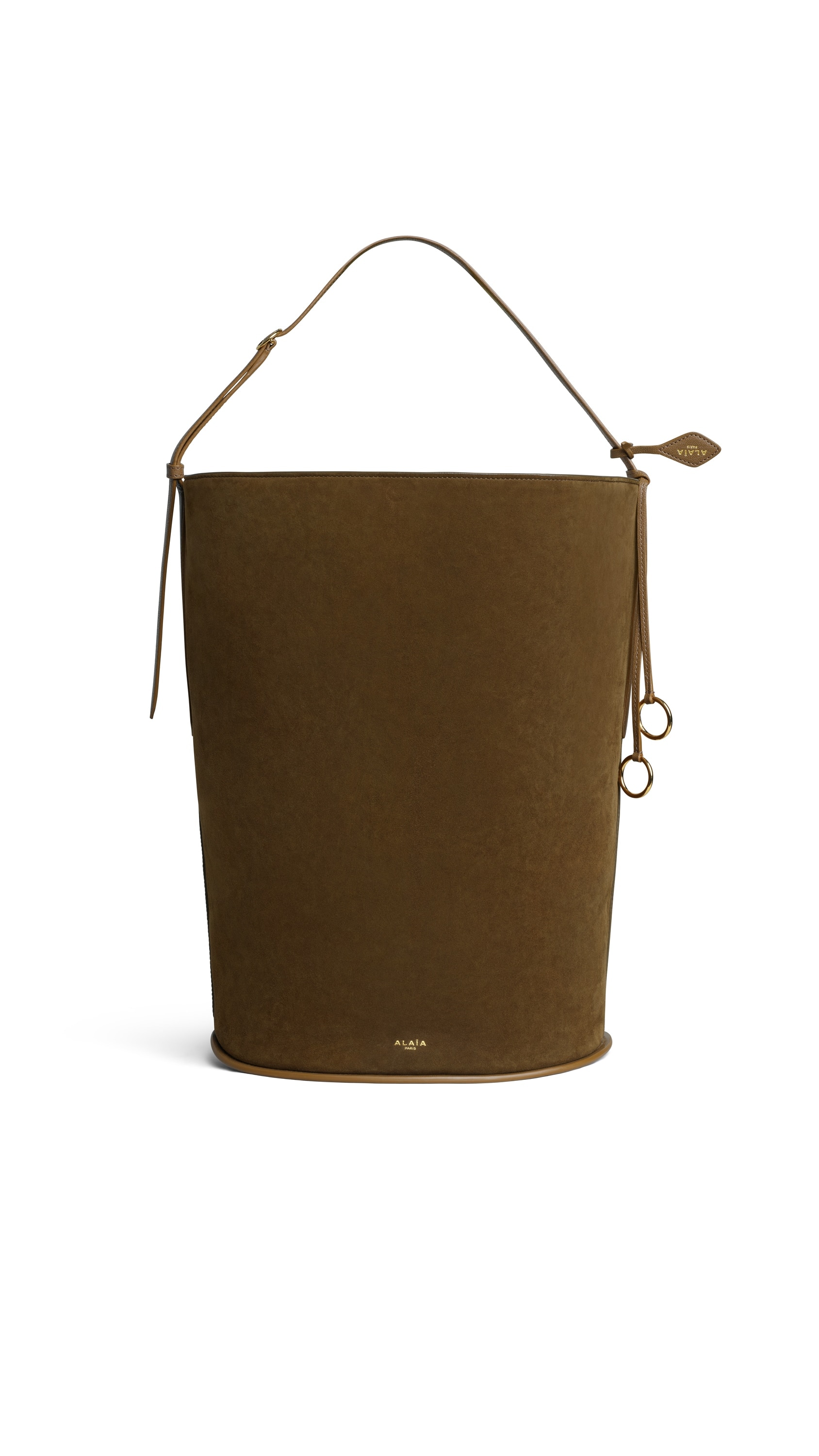 HIP LARGE BUCKET BI-MATERIAL BAG IN LEATHER