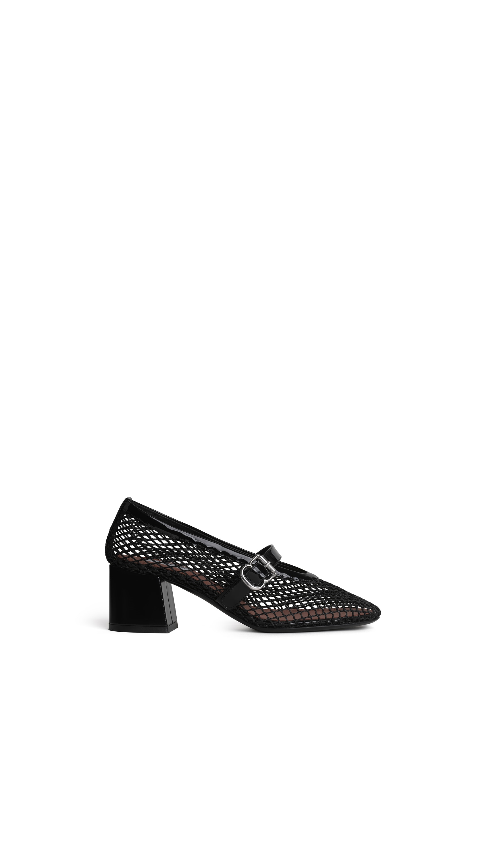 ALAÏA BLACK MARY JANES 55 IN FISHNET | ALAÏA US