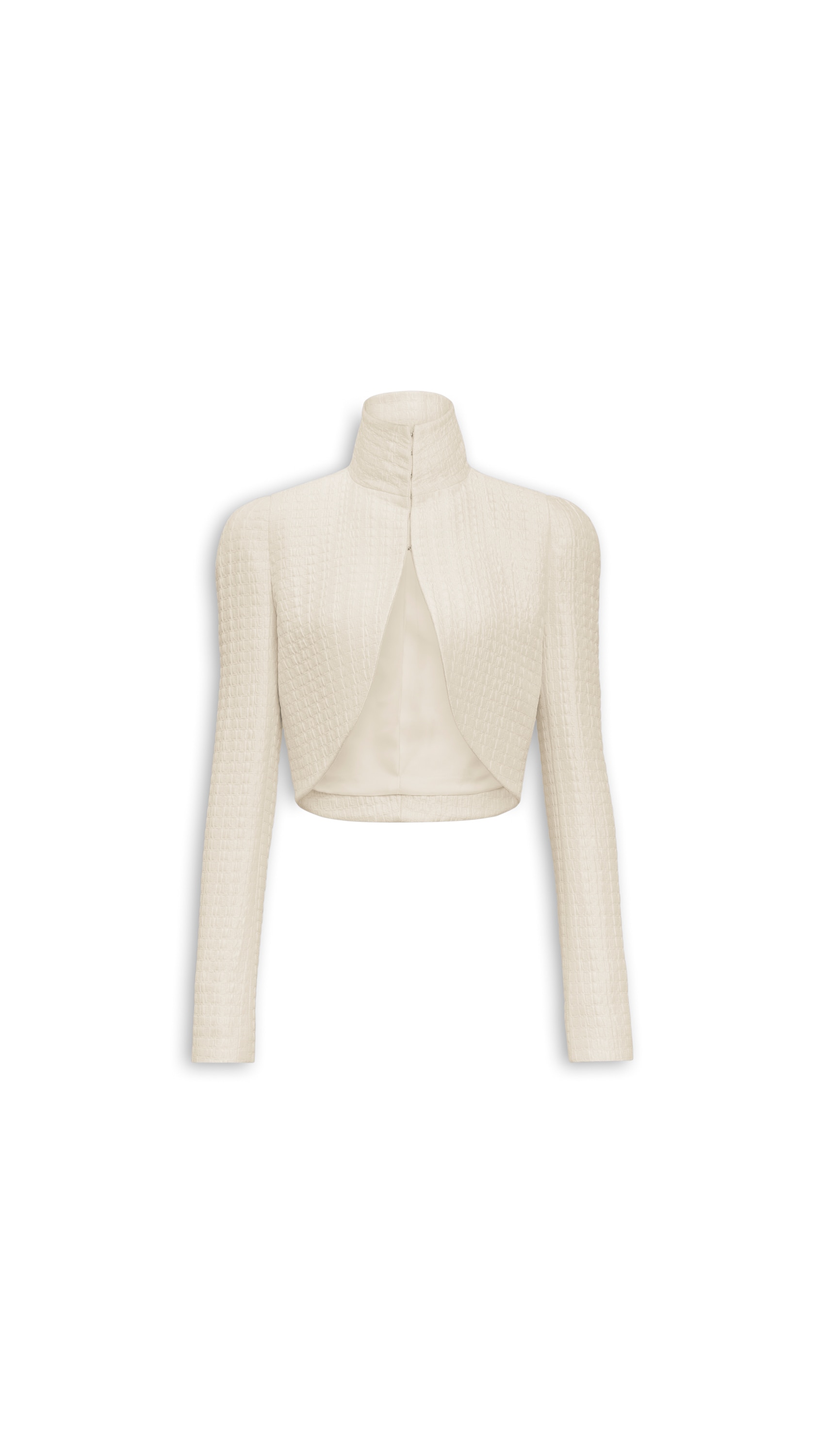 SILK CLOQUÉ CROPPED JACKET