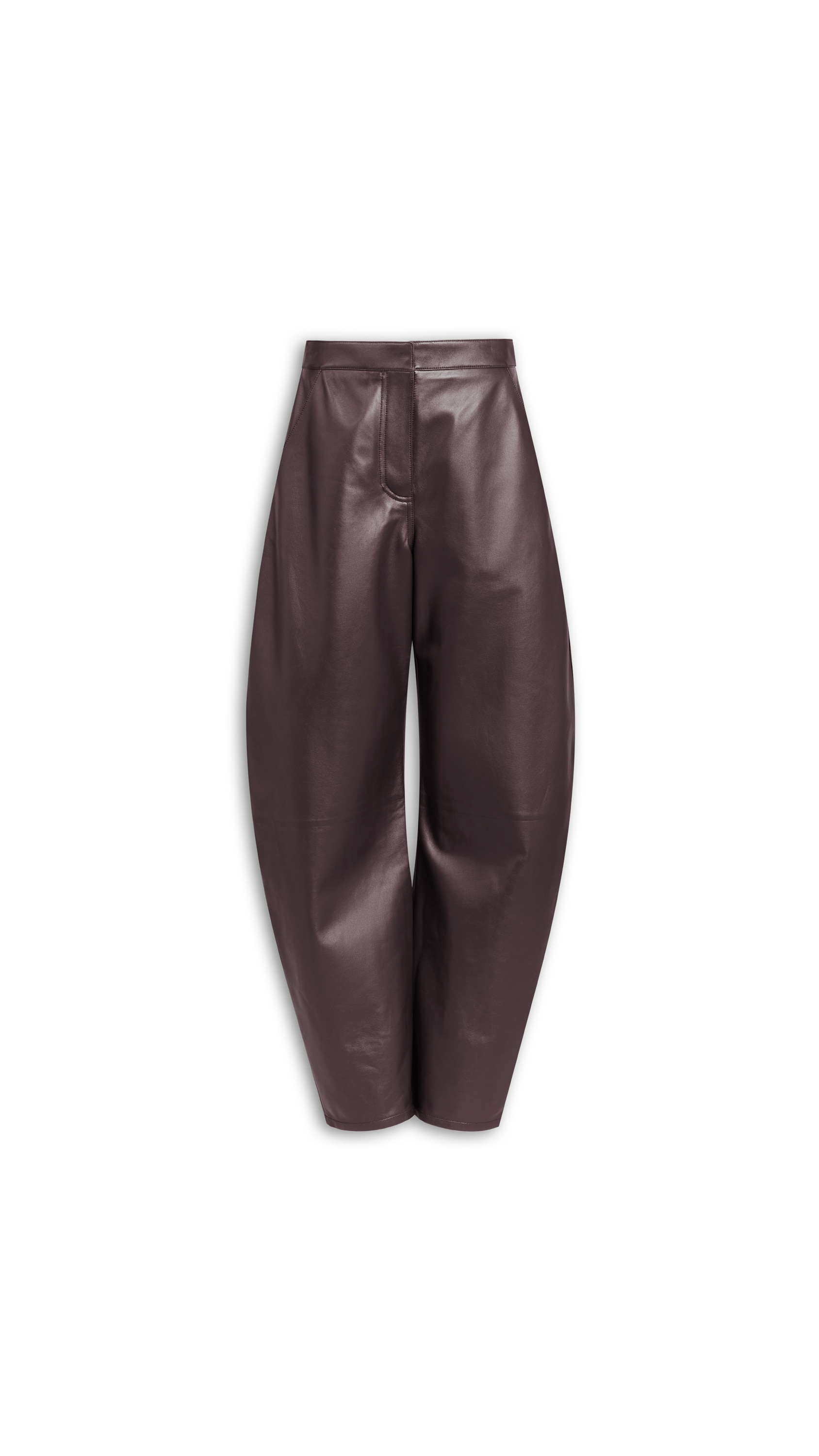 LOW ROUND LEATHER PANTS